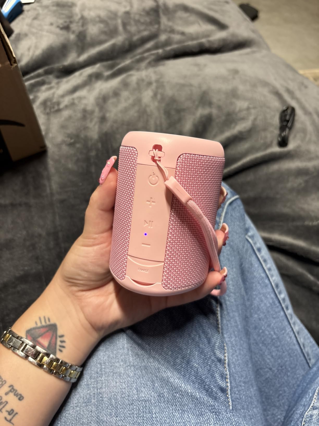 Portable Bluetooth Speaker Beach Essentials: IPX5 Waterproof for Outdoor | Powerful HD Sound,Dynamic Light,All Day Playtime,Wireless BT 5.3,TWS Pairing,Travel|Camping|Pool Accessorie,School Supplies customer photo 1