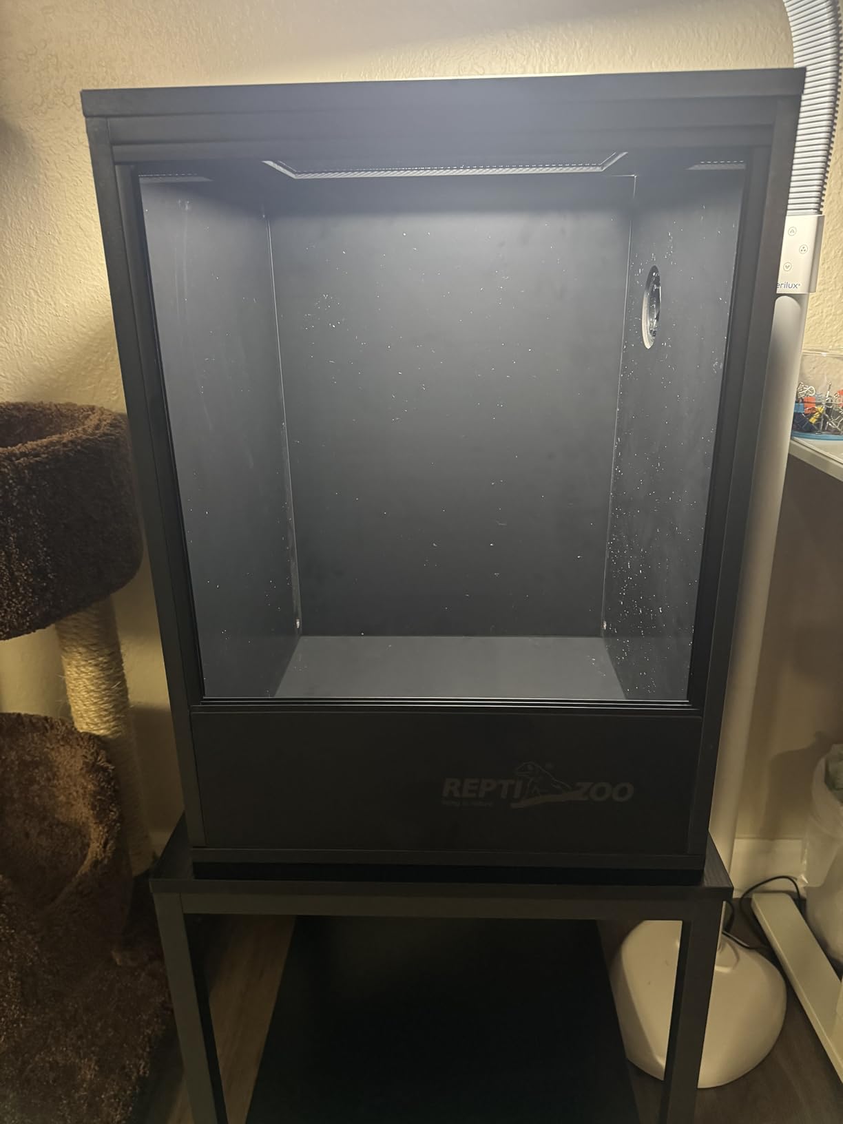 REPTI ZOO 30 Gallon PVC Tall Reptile Tank, 18x18x24 Reptile Terrarium for Frog Lizard Gecko Chameleon Snake, Tropical Rainforest Habitat Enclosure with Sliding Door & Top Screen Ventilation customer photo 1