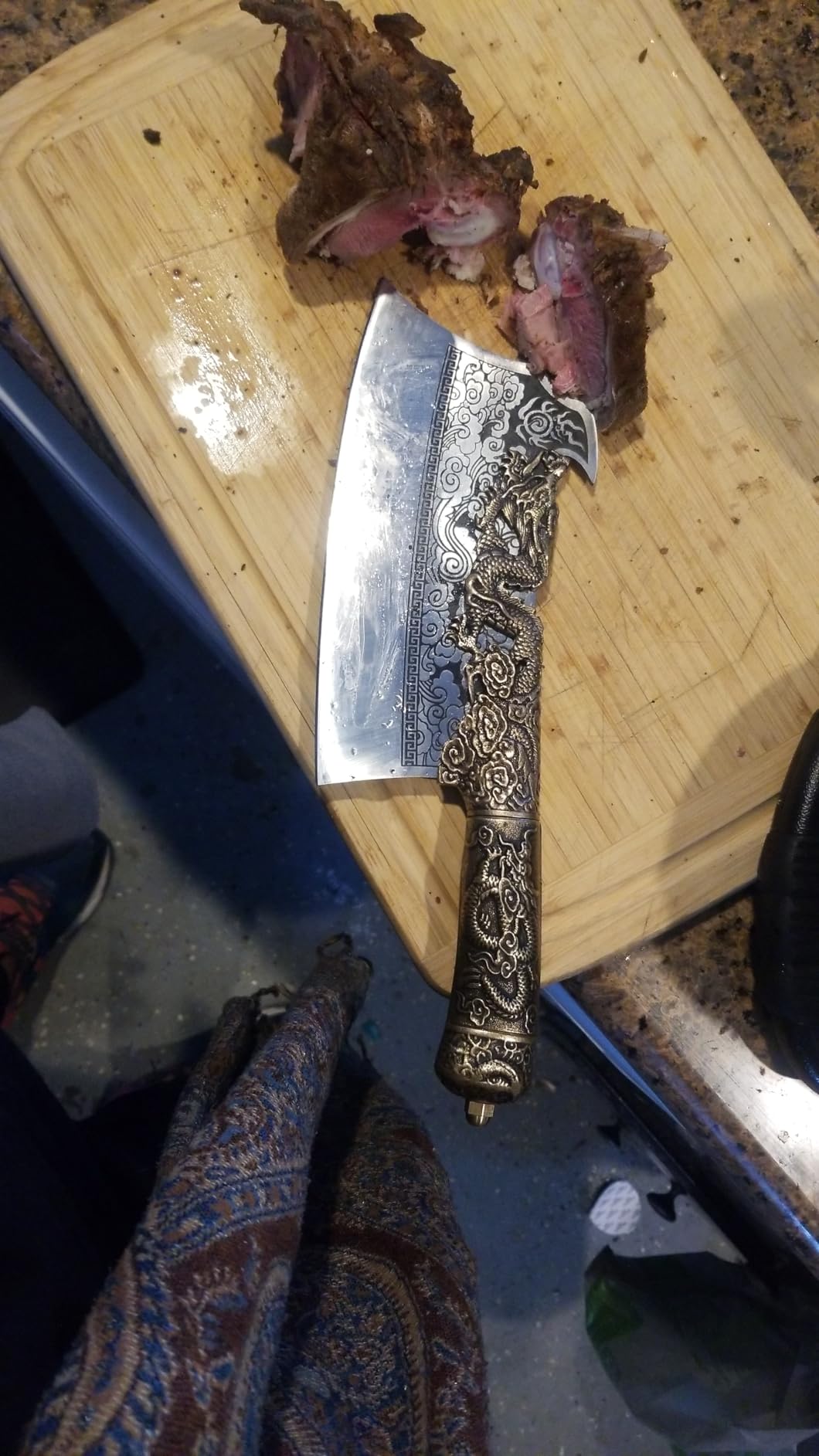 ROCOCO Meat Bone Cleaver Knife - Silver Heavy Duty Butcher Kitchen Axes customer photo 2