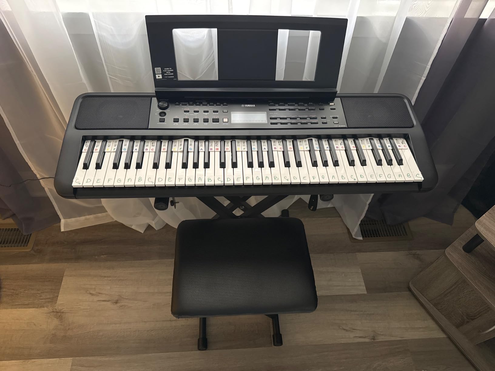 Yamaha 61 Touch Sensitive Keys Portable Keyboard for Beginners with Music Rest, Power Adapter PSR-E383 customer photo 1