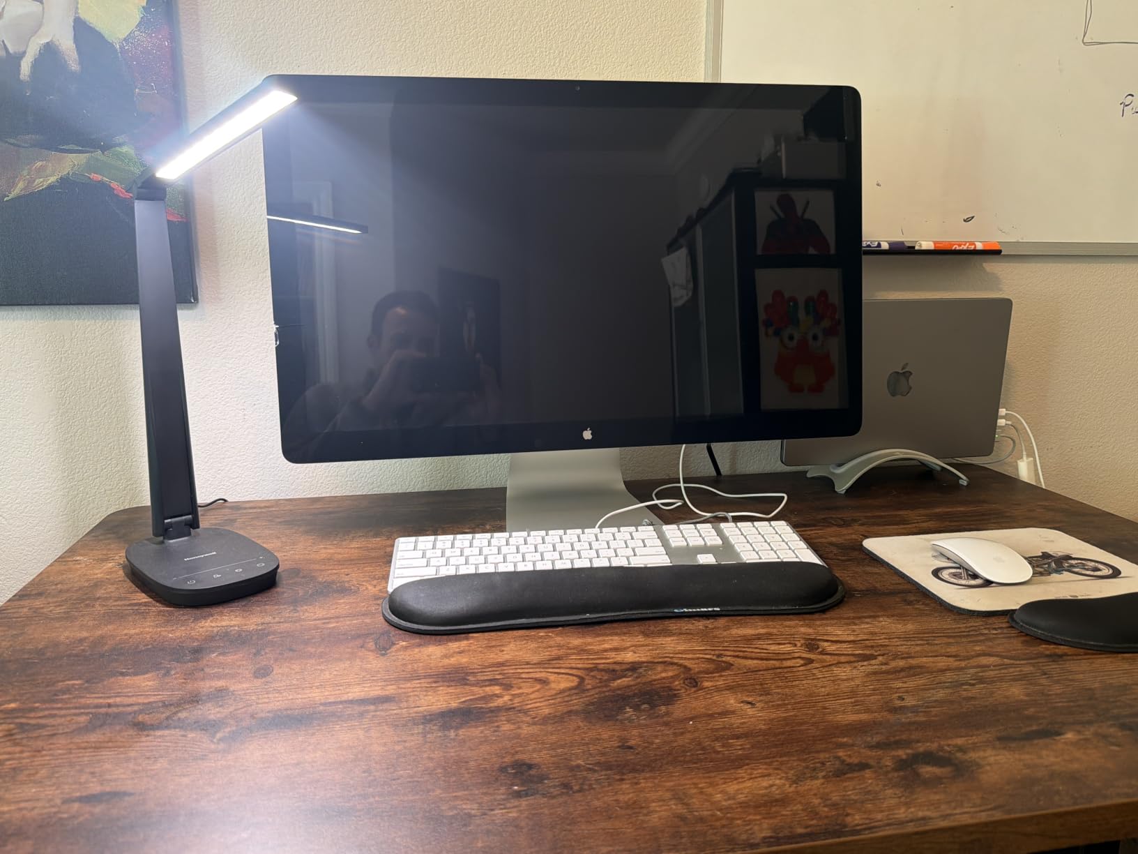 Honeywell HWT-H2 LED Desk Lamp, Eye-Caring Full Spectrum, USB Charging | CRI94 Full Spectrum Eye-Caring Light, Low Blue Light, 4 Color Modes, USB-A & USB-C Charging, Foldable Touch Control customer photo 2