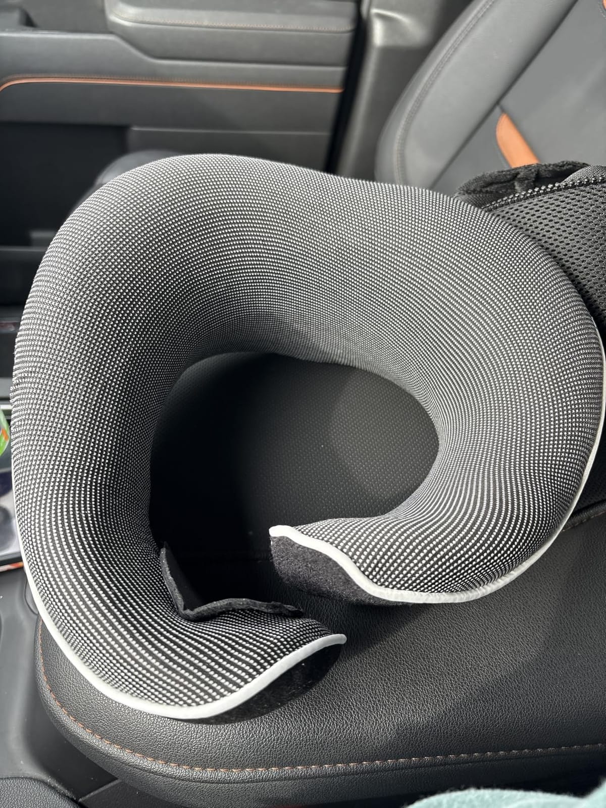 Proglobe Travel Pillow, 100% Memory Foam Airplane Neck Pillow, Dark Grey customer photo 1