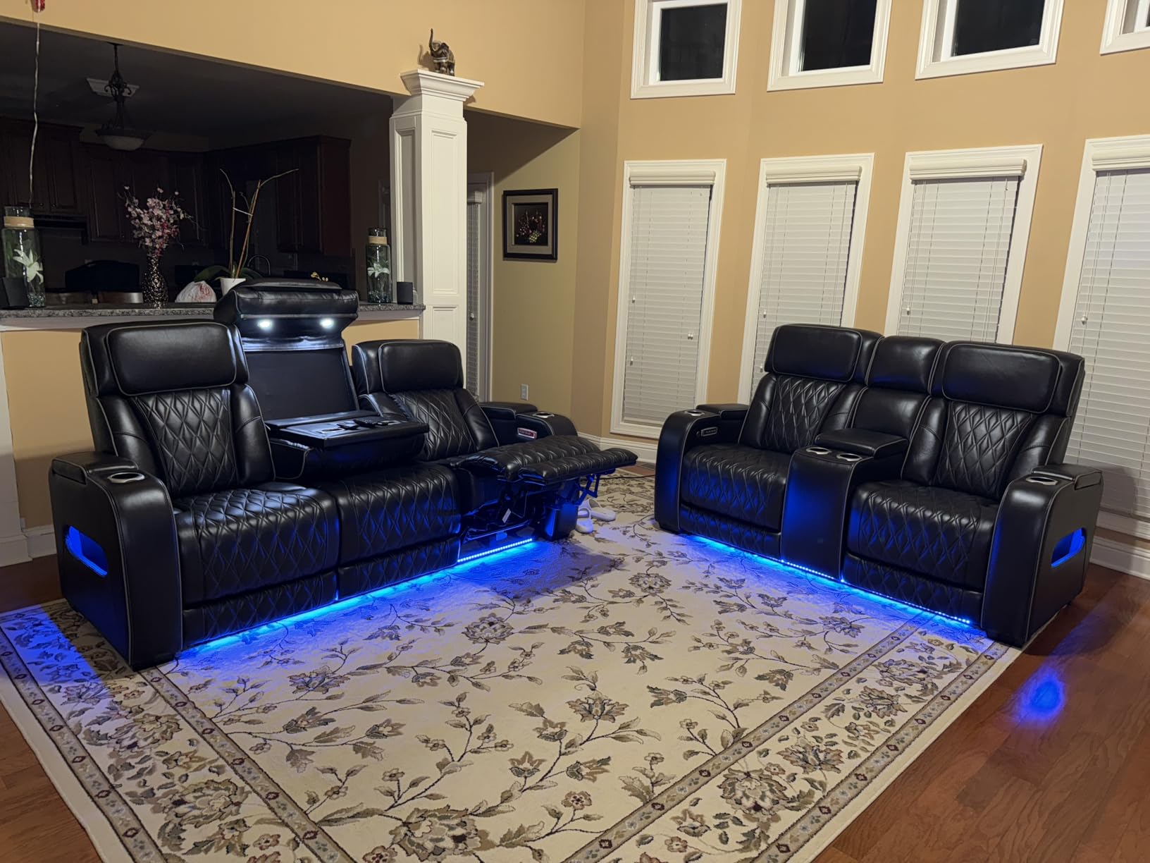 Signature Design by Ashley Power Reclining Loveseat with Console, Gray customer photo 2