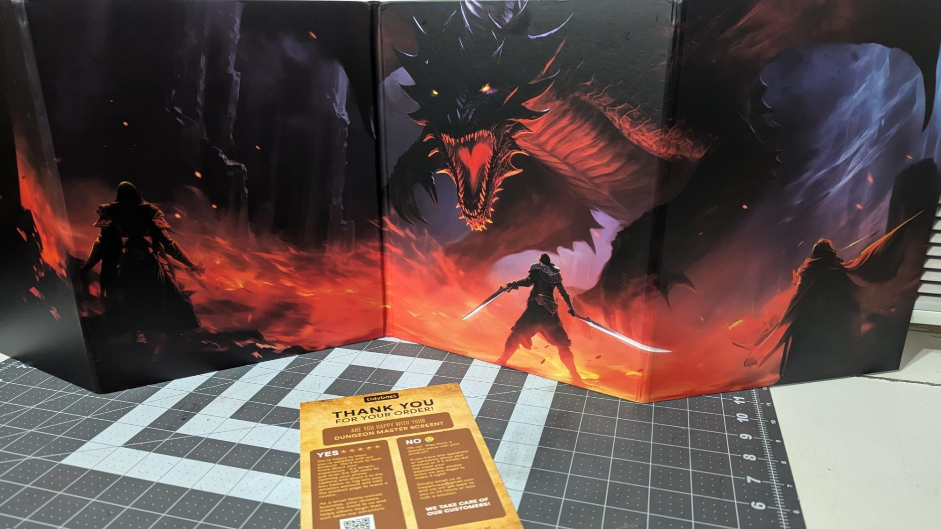 TIDYBOSS 4-Panel DM Screen | Customizable DND Dungeon Master Guide with Inserts for Dungeon Masters | D&D Starter Set | DND Starter kit d&d Accessories | DND Gifts | DND dm Supplies customer photo 1