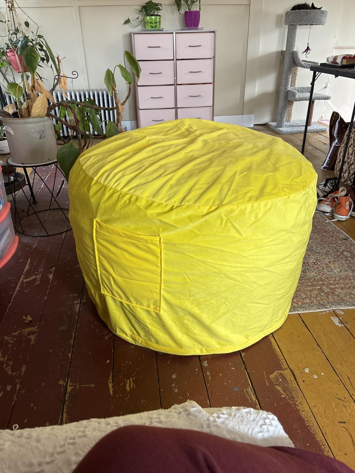 Bean Bag Chairs for Adults - Memory Foam Furniture BeanBag Chair - Kids/Teens Sofa with Soft Micro Fiber Cover - Round Fluffy Couch for Living Room Bedroom College Dorm - 4 ft, Navy customer photo 1
