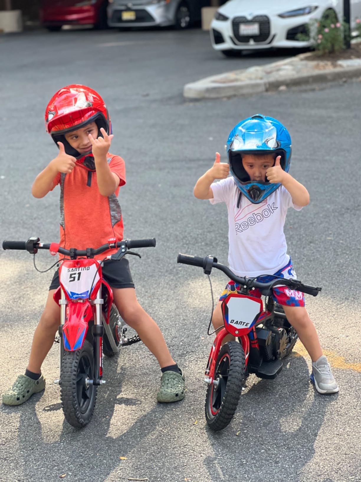 OLALA Electric Dirt Bike for Kids Aged 5-10, 340W Racing Grade Electric Motorcycle with Aluminum Frame, Up to 12MPH & 3 Speed Settings, Safe Disc Brakes, 16IN Knobby Tires customer photo 2