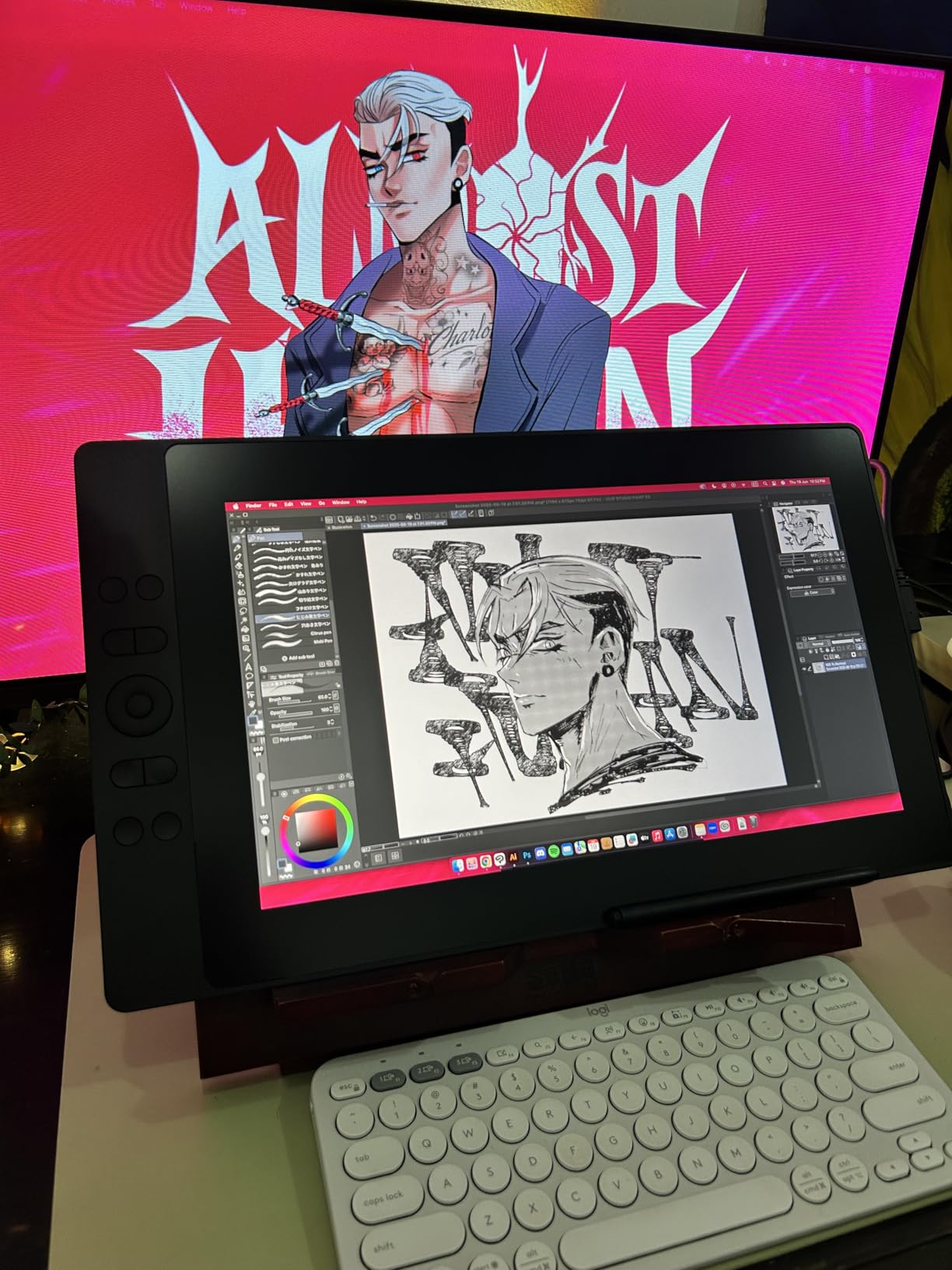 UGEE 15.4 inch Drawing Tablet with Screen,143% sRGB UE16 Computer Graphics Tablet with Full-Laminated Screen 8+1 Hot Keys 16K Level Pressure Battery-Free Stylus,Drawing Pad for PC/Windows/Mac/Android customer photo 1