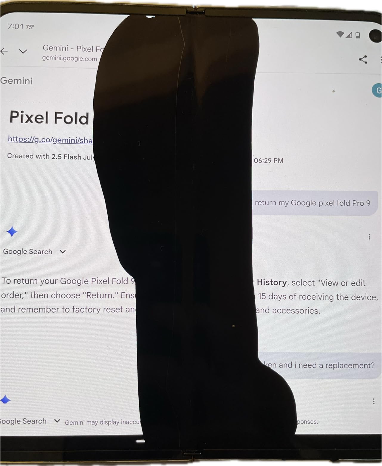 Google Pixel 9 Pro Fold - Unlocked Android Smartphone with Gemini - Advanced Triple Rear Camera System - Foldable Display - Hands-Free Video - Obsidian - 256 GB customer photo 2