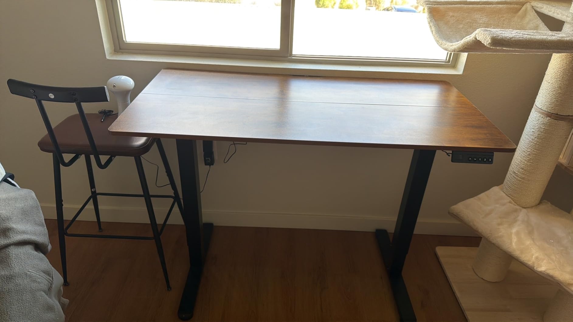 Claiks Electric Height Adjustable Standing Desk, 40x24 Inch, Bamboo customer photo 1