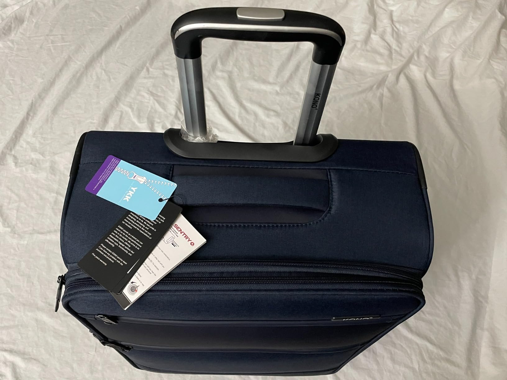 Kono Large Checked Luggage Softshell Suitcase with Spinner Wheels, 28in customer photo 1