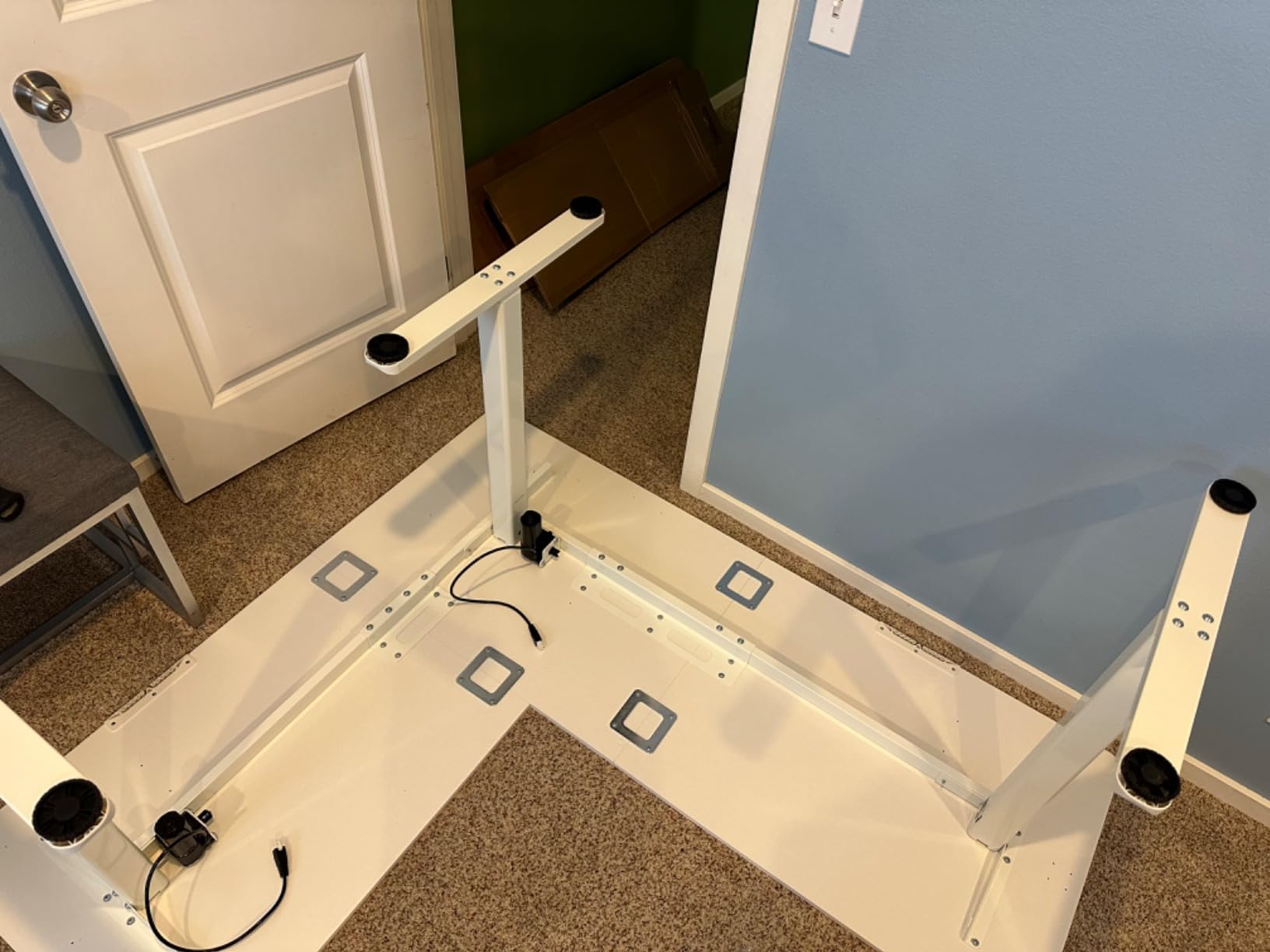 Claiks 63''*55'' L Shaped Standing Desk Adjustable Height, Bamboo customer photo 2