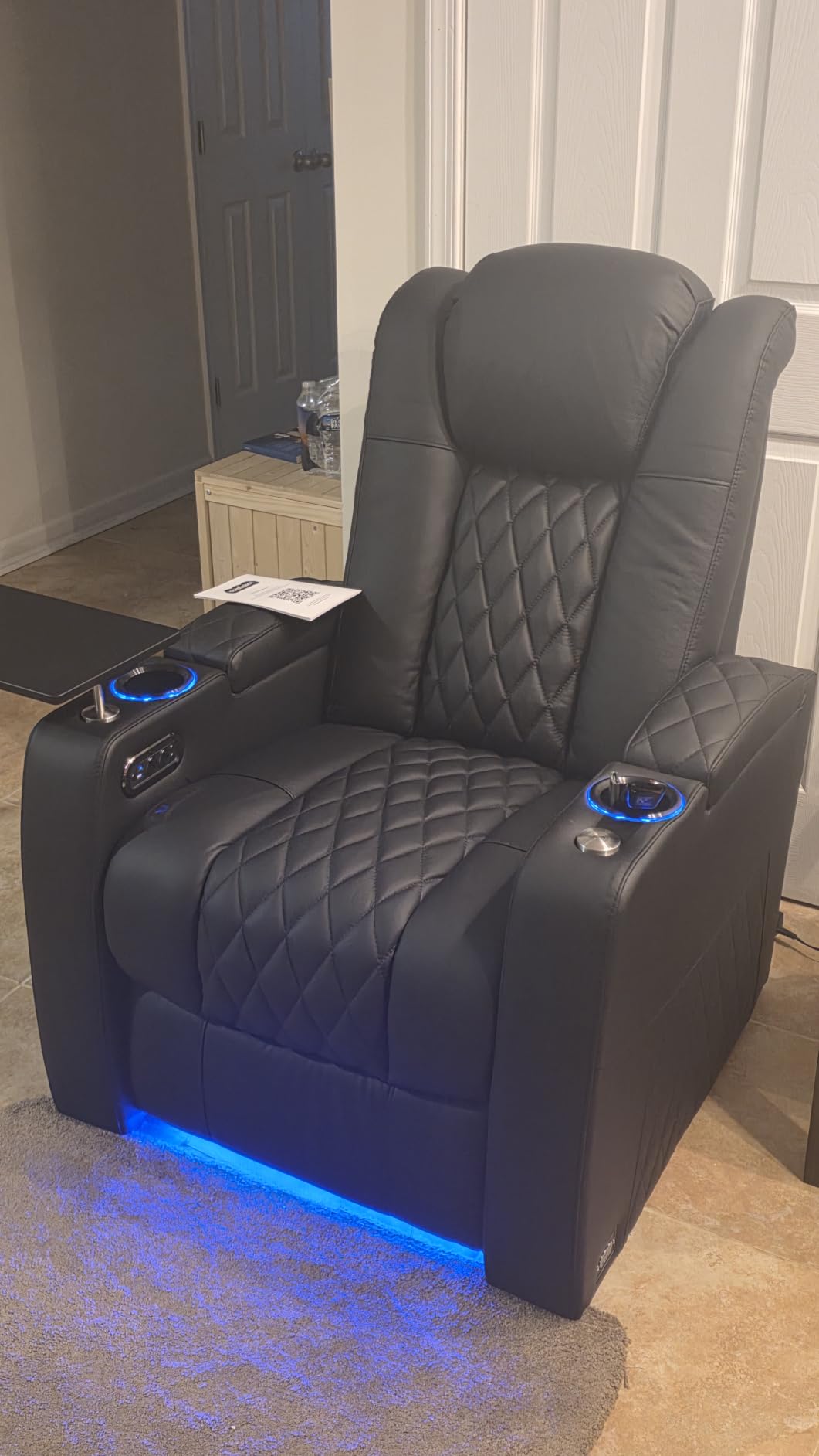 comfiroom Top-Grain Leather Home Theater Seating, Dual-Motor Power Recliner customer photo 2