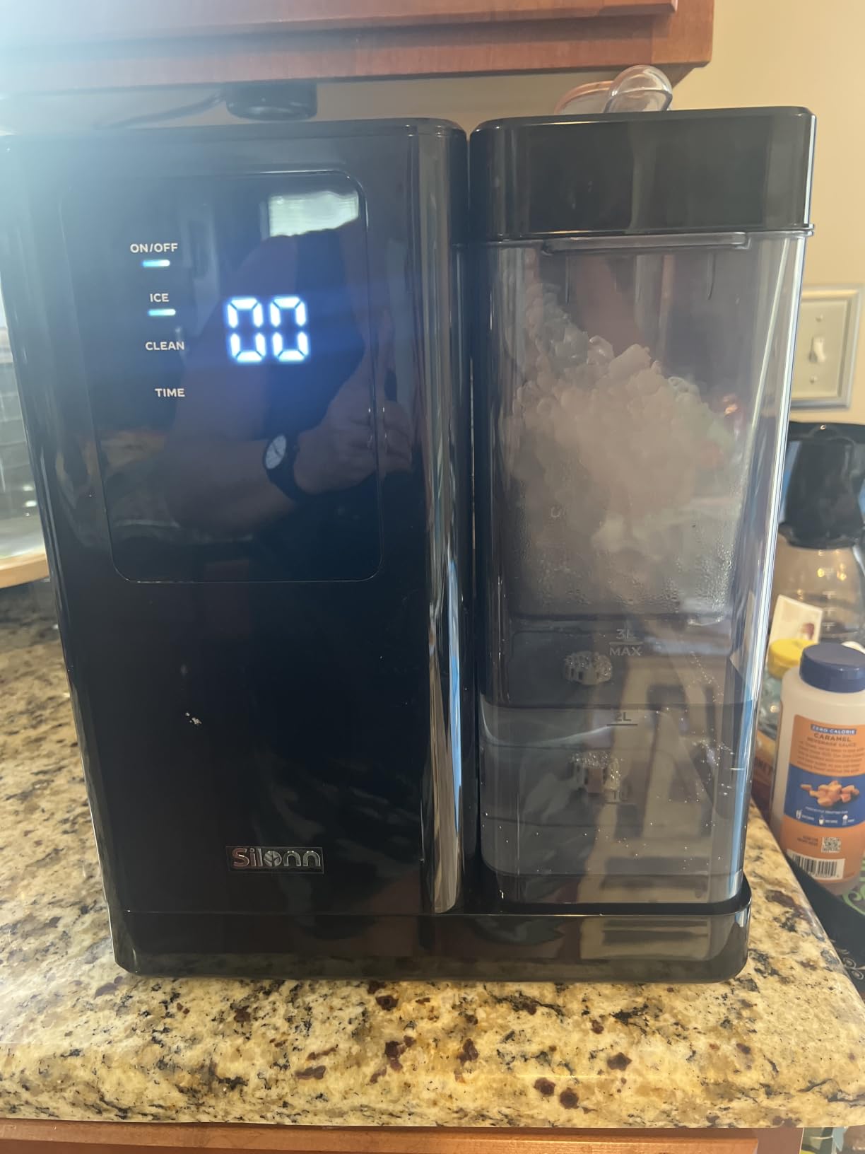 Silonn Nugget Ice Maker Countertop, Pellet Ice Machine with Self-Cleaning Function, Sonic Ice Maker Produces 36lbs of Chewable Ice in 24 Hours, Ideal for Home Kitchen and Office (Stainless Steel) customer photo 2