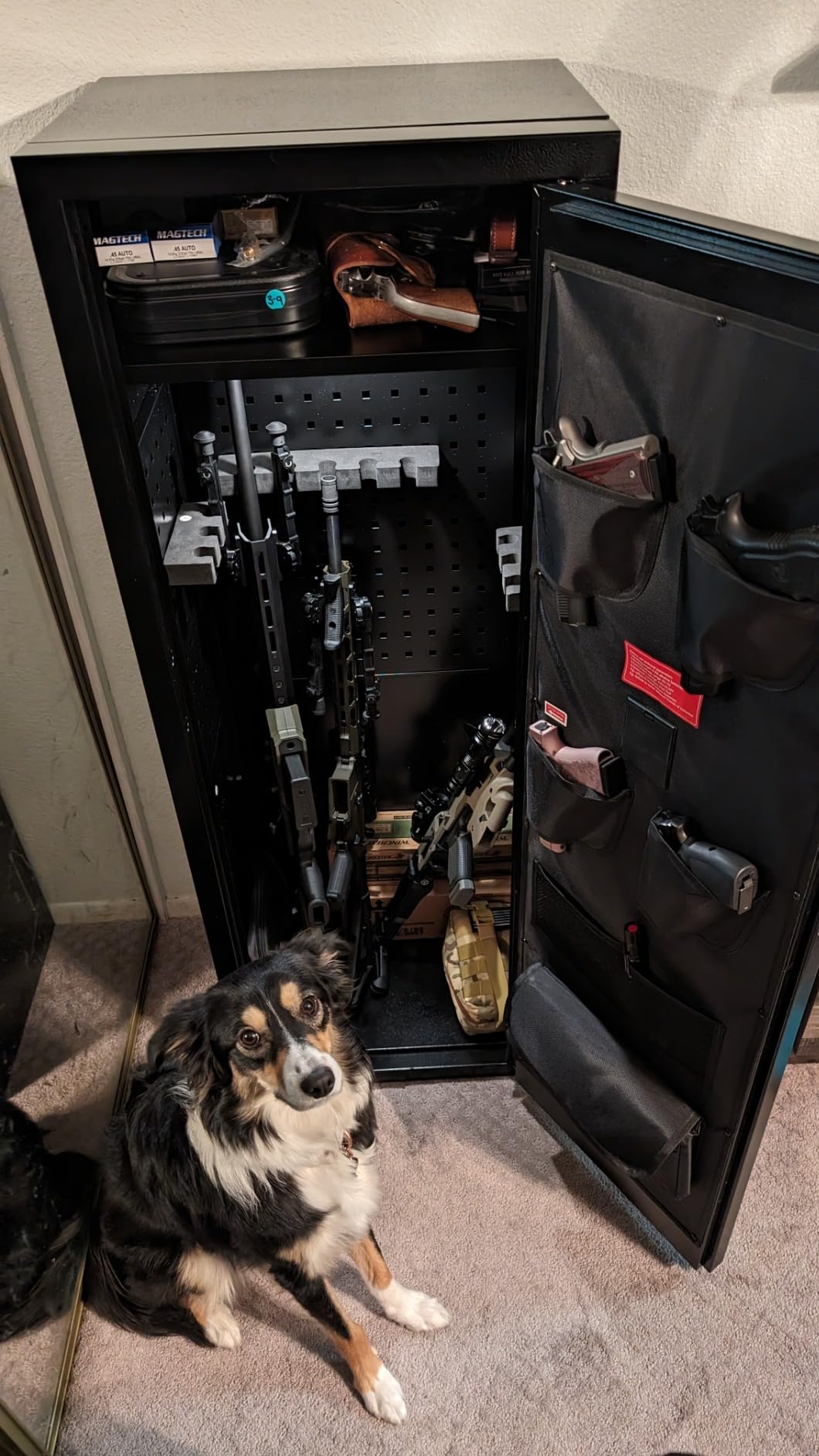 Superday 15-18 Rifle Gun Safe with Keyboard, Quick Access Large Gun Safe for Rifles, Locking Gun Cabinet Rifle Safe with Gun Safes Pockets and Adjustable Rifle Rack for Home, Office(Black) customer photo 1
