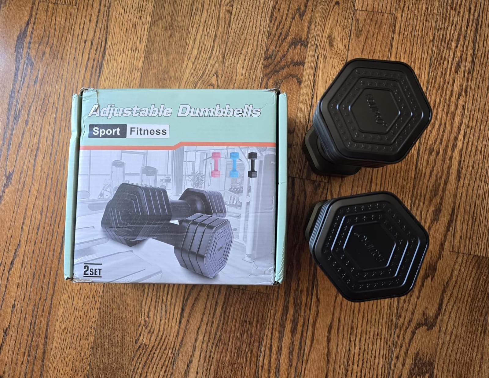 EQUIPRO Adjustable Dumbbell Set, 4 in 1 Free Weights Dumbbells Set for Women, Weights for Women at Home, 2lb 3lb 4lb 5lb with TPU Soft Rubber Handle for Home Gym Exercise Training customer photo 2