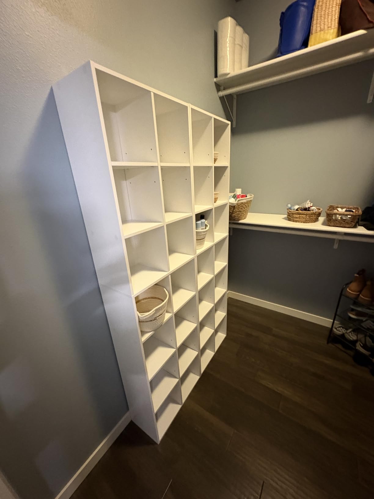 FOTOSOK Bookshelf Bookcase 7-Tier Narrow Bookshelf Tall CD Media Tower Rack customer photo 2