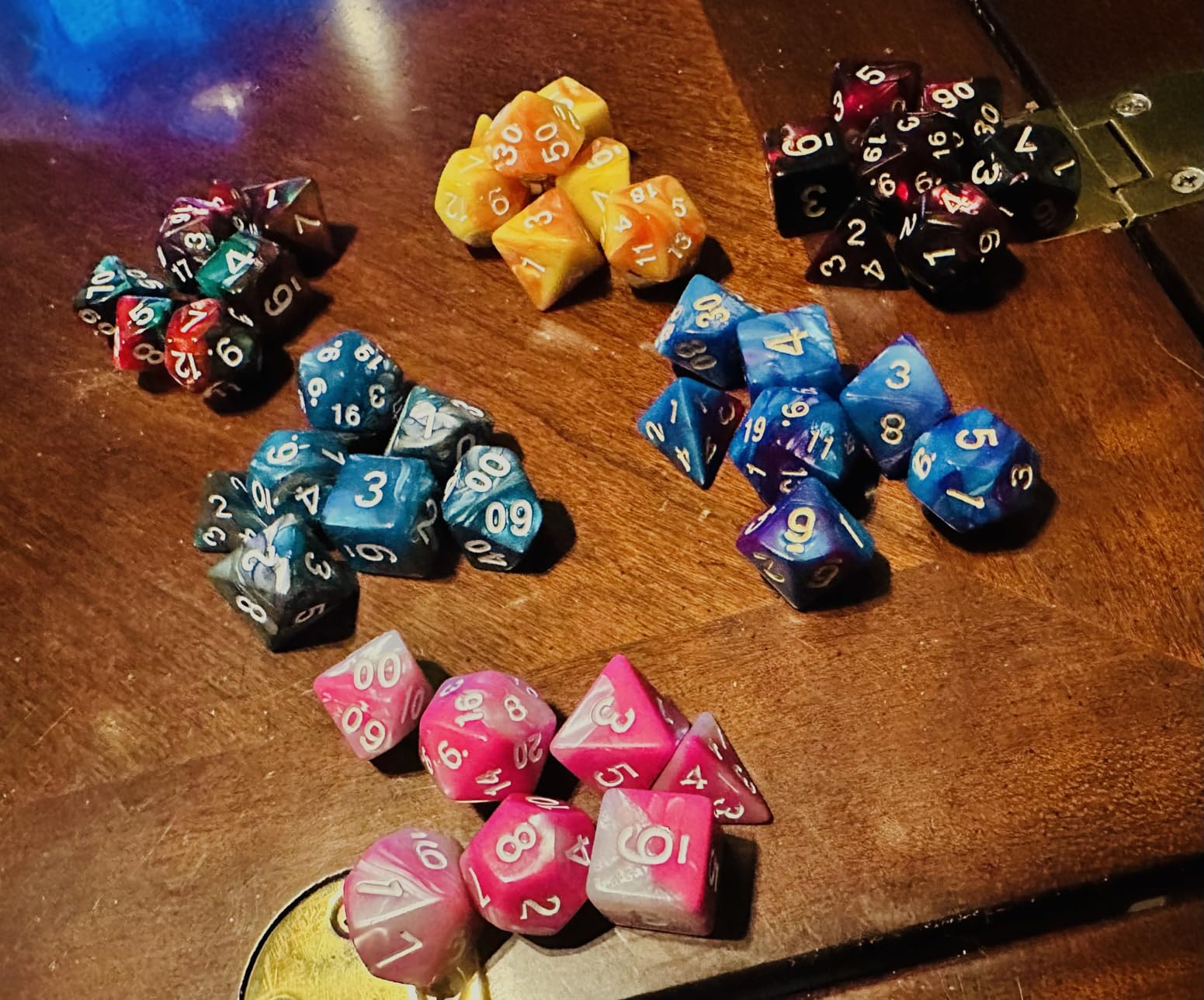 QMay 7 Sets Polyhedral Dice - 49 Pcs (7 X 7) DND Dice + 7 Drawstring Bags customer photo 2