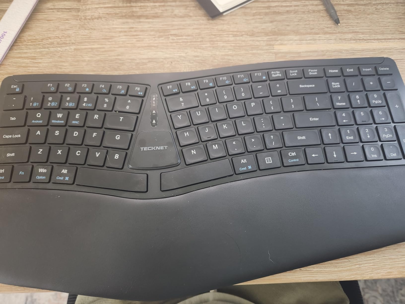TECKNET Wireless Ergonomic Keyboard Rechargeable, 2.4G+Bluetooth Ergo Cordless USB Computer Keyboard, Wrist Rest, Natural Typing, Stain-Resistant Fabric, Compatible For Windows Computer Desktop Laptop customer photo 1