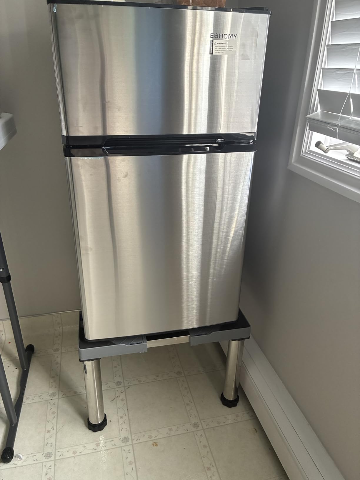 EUHOMY 4.5 Cu.Ft Mini Fridge with Freezer, 2 Door Mini Refrigerator, Silver customer photo 1
