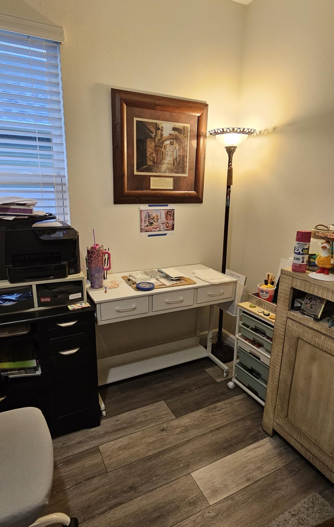 WINAZ Rolling Standing Desk with Drawers, Small Mobile Desk on Wheels customer photo 1