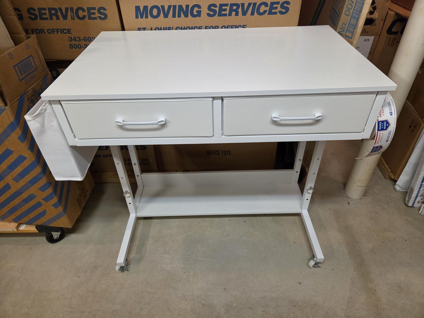 WINAZ Rolling Standing Desk with Drawers, Small Mobile Desk on Wheels customer photo 2