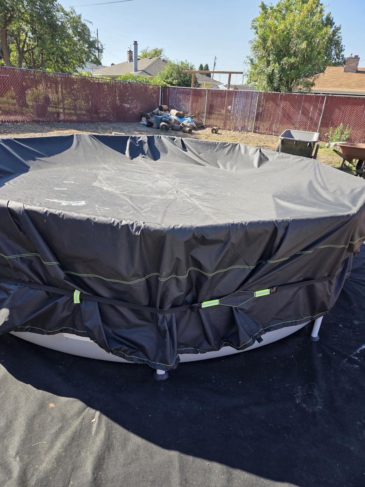 UIRWAY 500D Winter Pool Cover 18FT Round [Upgraded Heavy Duty Thick Fabric] customer photo 2