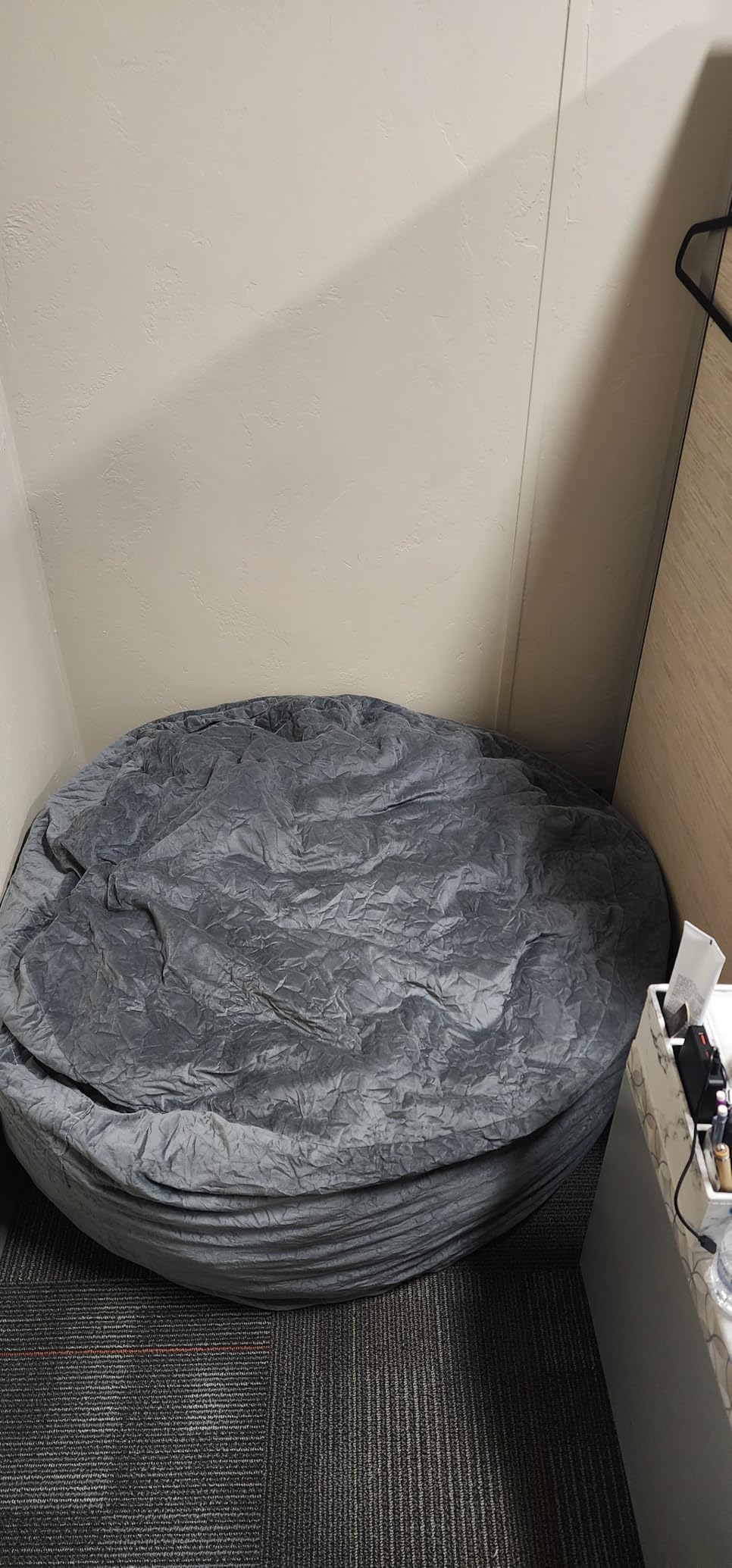 Kromax Bean Bag Chair with Filling Included, Large 4FT Comfy Bean Bag Chairs for Adults, Teens, Memory Foam, Machine Washable Thick Dutch Velvet Cover, for Living Room, Den, or Bedroom, Dark Grey customer photo 1