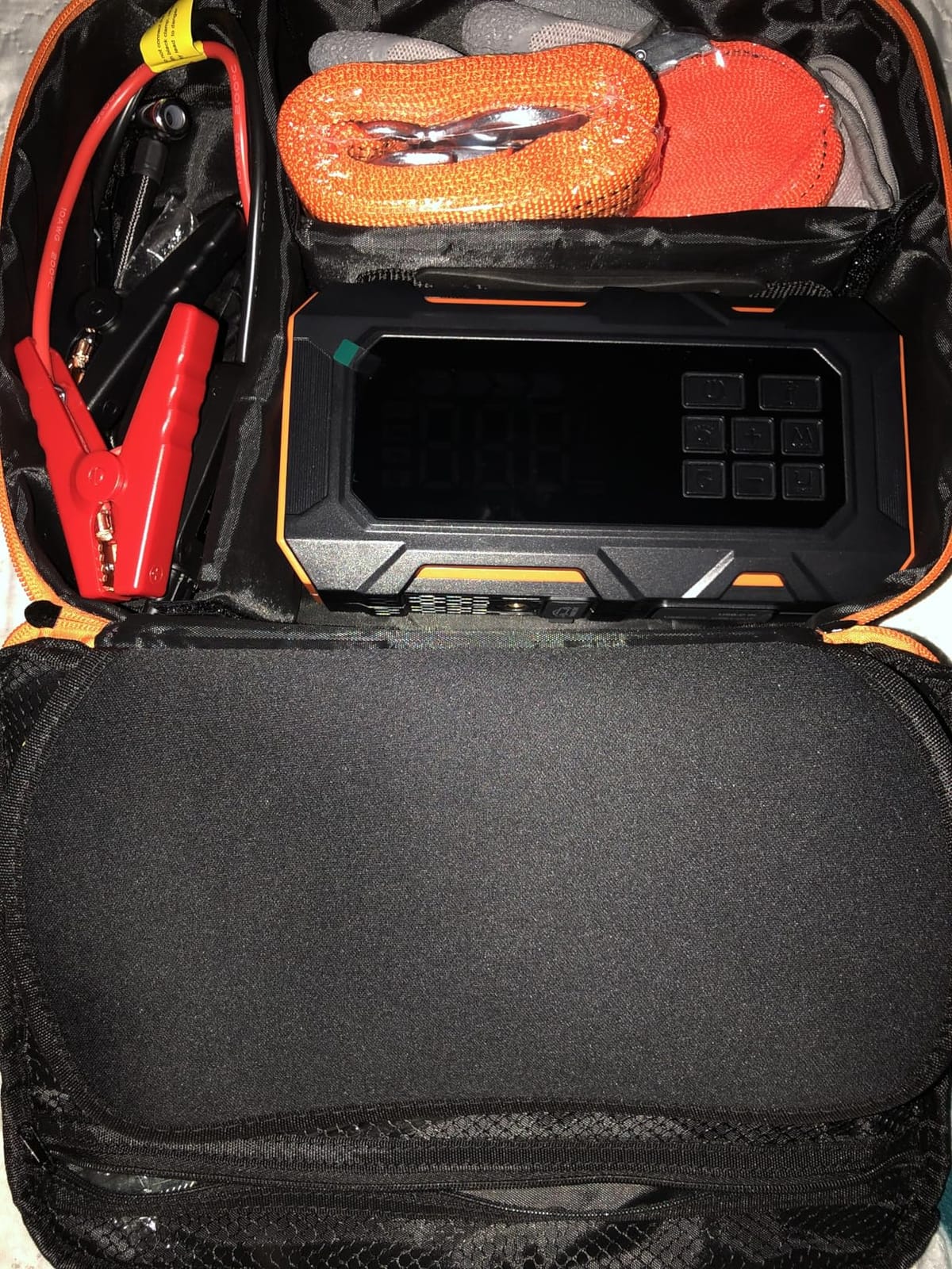 TREKURE 16-in-1 8000A Car Battery Jump Starter with Air Compressor 160PSI, Jump Starter Jump Box (All Gas 12L Diesel) with Portable Jumper Cables, Auto-Shutoff Tire Inflator, Gloves, Tow Rope customer photo 1