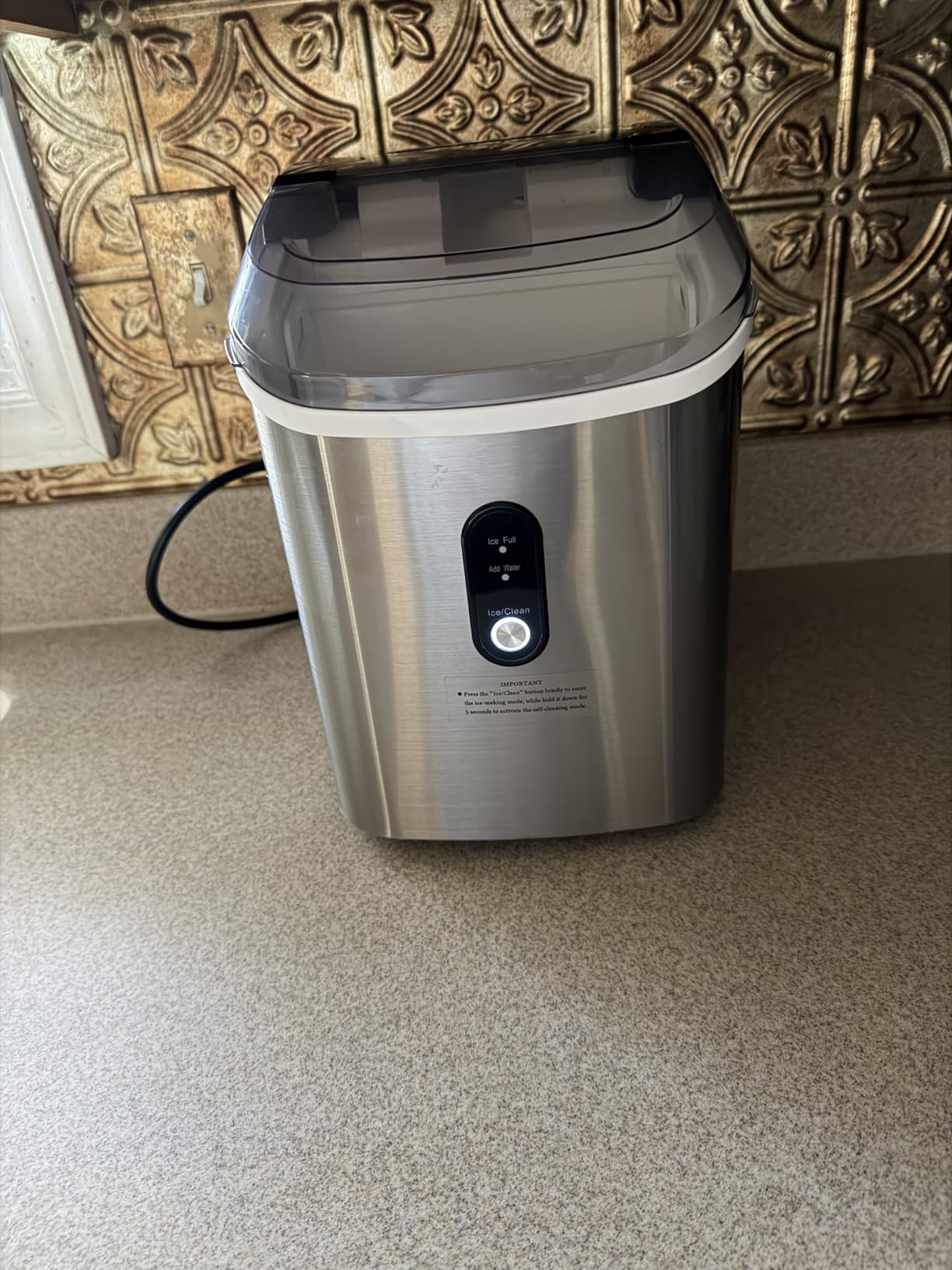 Antarctic Star Nugget Ice Maker Countertop with Soft Chewable Ice | Fast Ice Making, Ice Basket and Scoop, Auto-Cleaning for Home/Party/RV/Camping (Stainless Steel Silver) customer photo 1