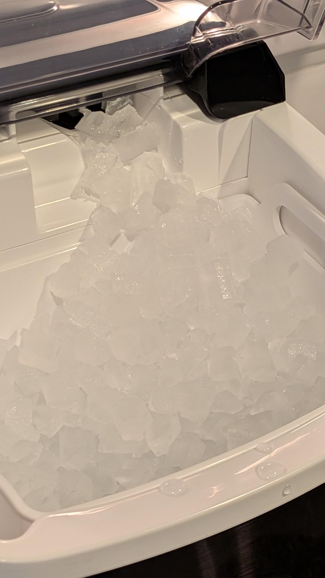 Antarctic Star Nugget Ice Maker Countertop with Soft Chewable Ice, Portable Sonic Ice Maker with Basket and Scoop, Removable Top Cover, Auto-Cleaning for Home/Party/RV/Camping (Stainless Steel Black) customer photo 1