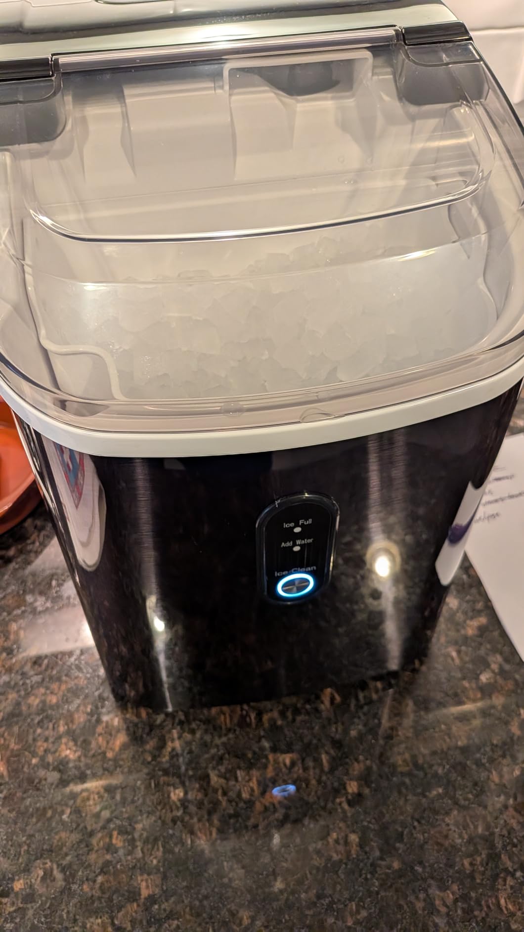 Antarctic Star Nugget Ice Maker Countertop with Soft Chewable Ice, Portable Sonic Ice Maker with Basket and Scoop, Removable Top Cover, Auto-Cleaning for Home/Party/RV/Camping (Stainless Steel Black) customer photo 2