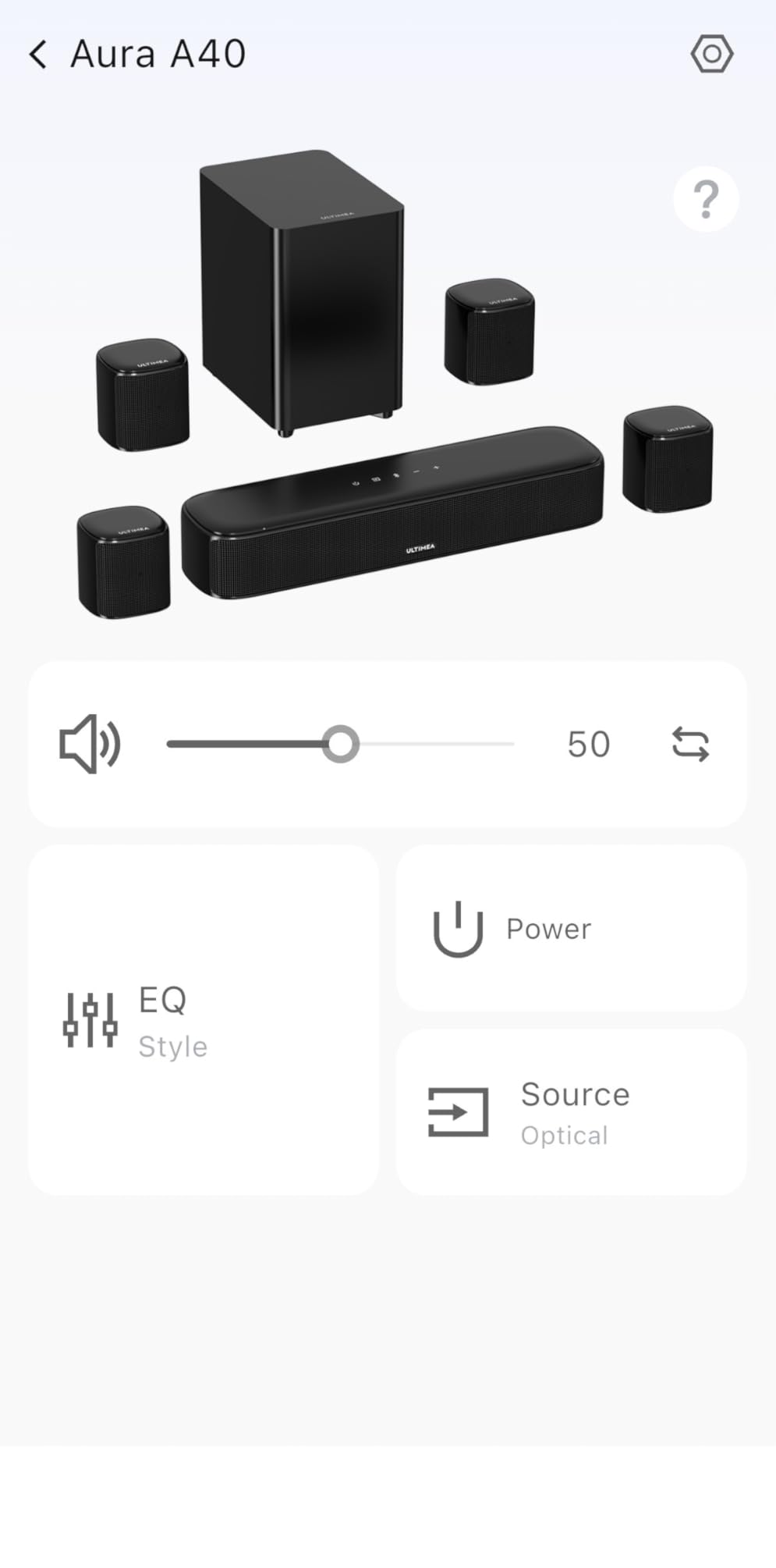 ULTIMEA 7.1ch Sound Bar with Subwoofer, Virtual Surround Sound System for TV, Sound Bar for Smart TV with 4 Surround Speakers, Peak Power 330W, TV Soundbar with App Control, Opt/AUX/BT, Aura A40 customer photo 1