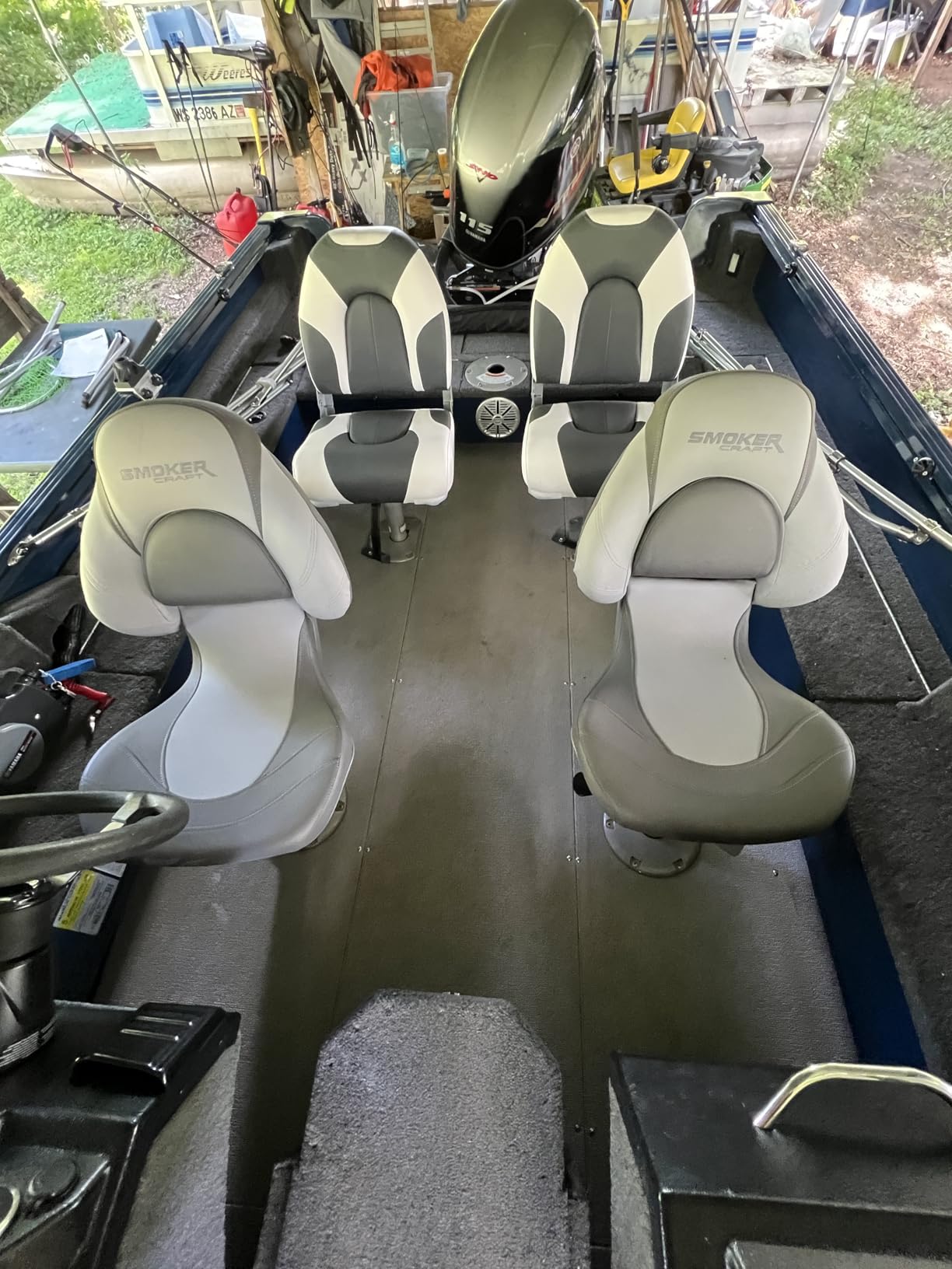 Deluxe Marine High Back Folding Boat Seats 2 Pack, Waterproof Fishing Boat Captain Chairs, 4 Mounting Screws Included customer photo 1