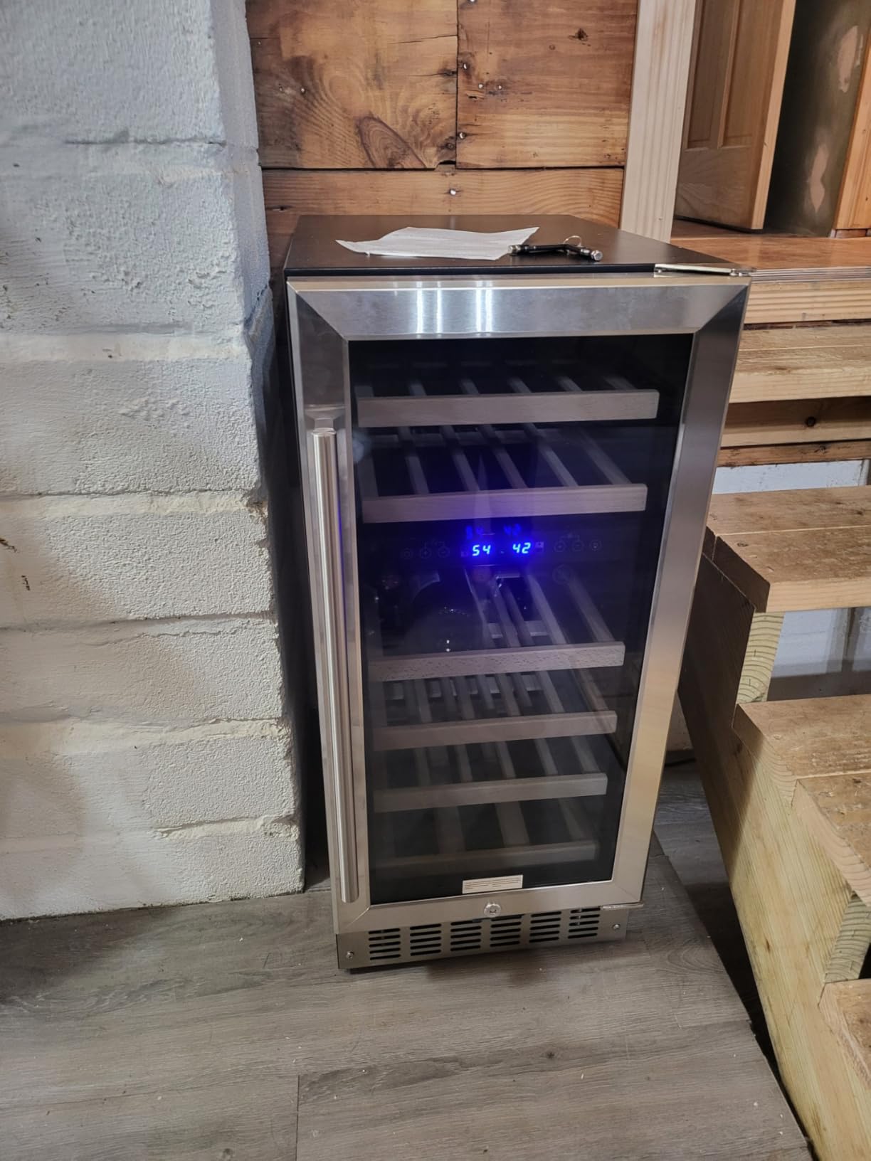 Antarctic Star 24 Inch Wine Fridge, 52 Bottle Wine Cooler Refrigerator. 39-64°F Dual Zone Wine Refrigerator Glass Door, Built in or Freestanding Under Counter Fridge for Home Bar Office customer photo 1