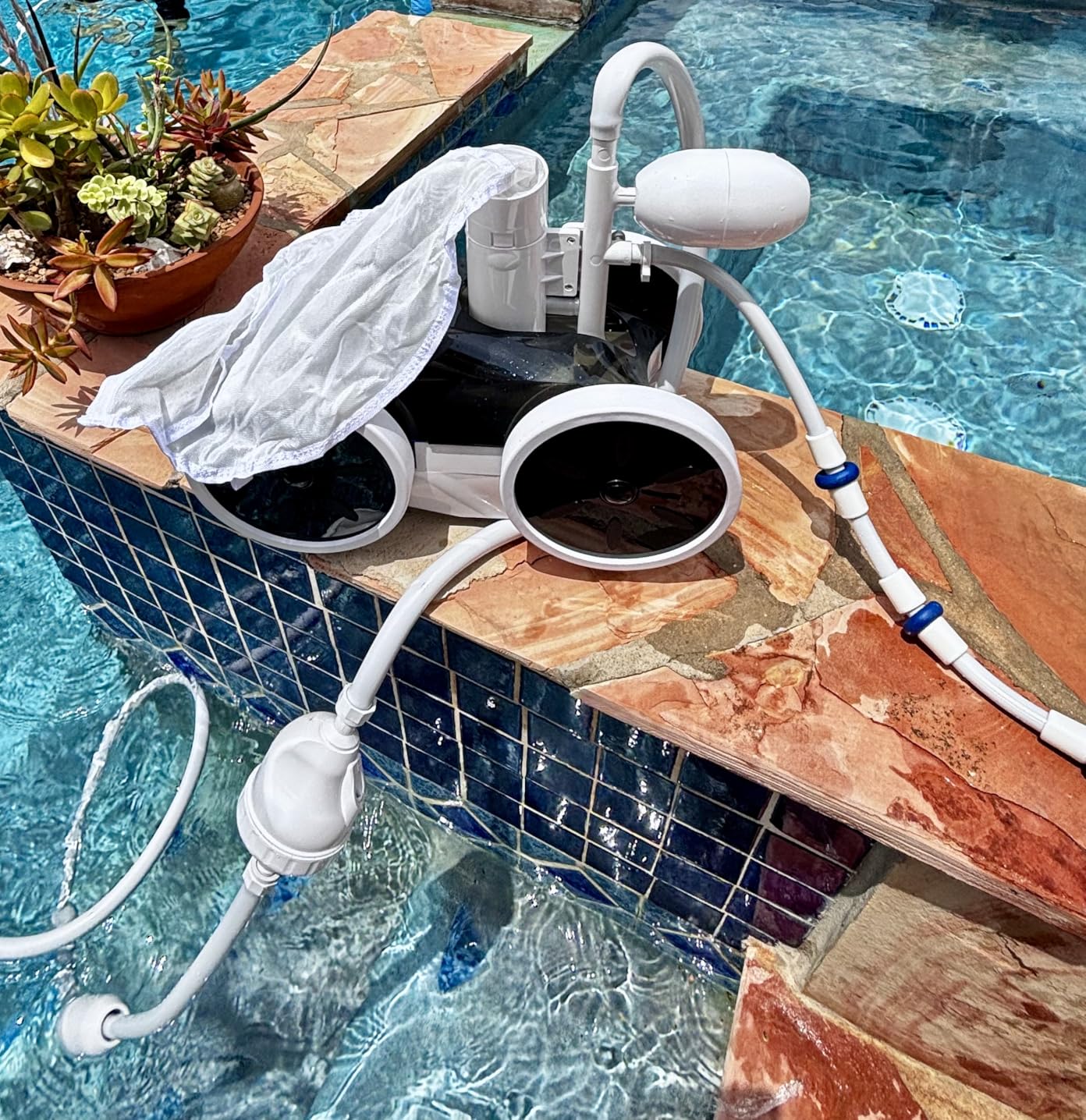 MAKHOON Upgrade Pool Pressure Side Sweeper – Professional Pool Cleaner for Efficient Swimming Pool Cleaning, Stable 4-Wheel Structure Design customer photo 1