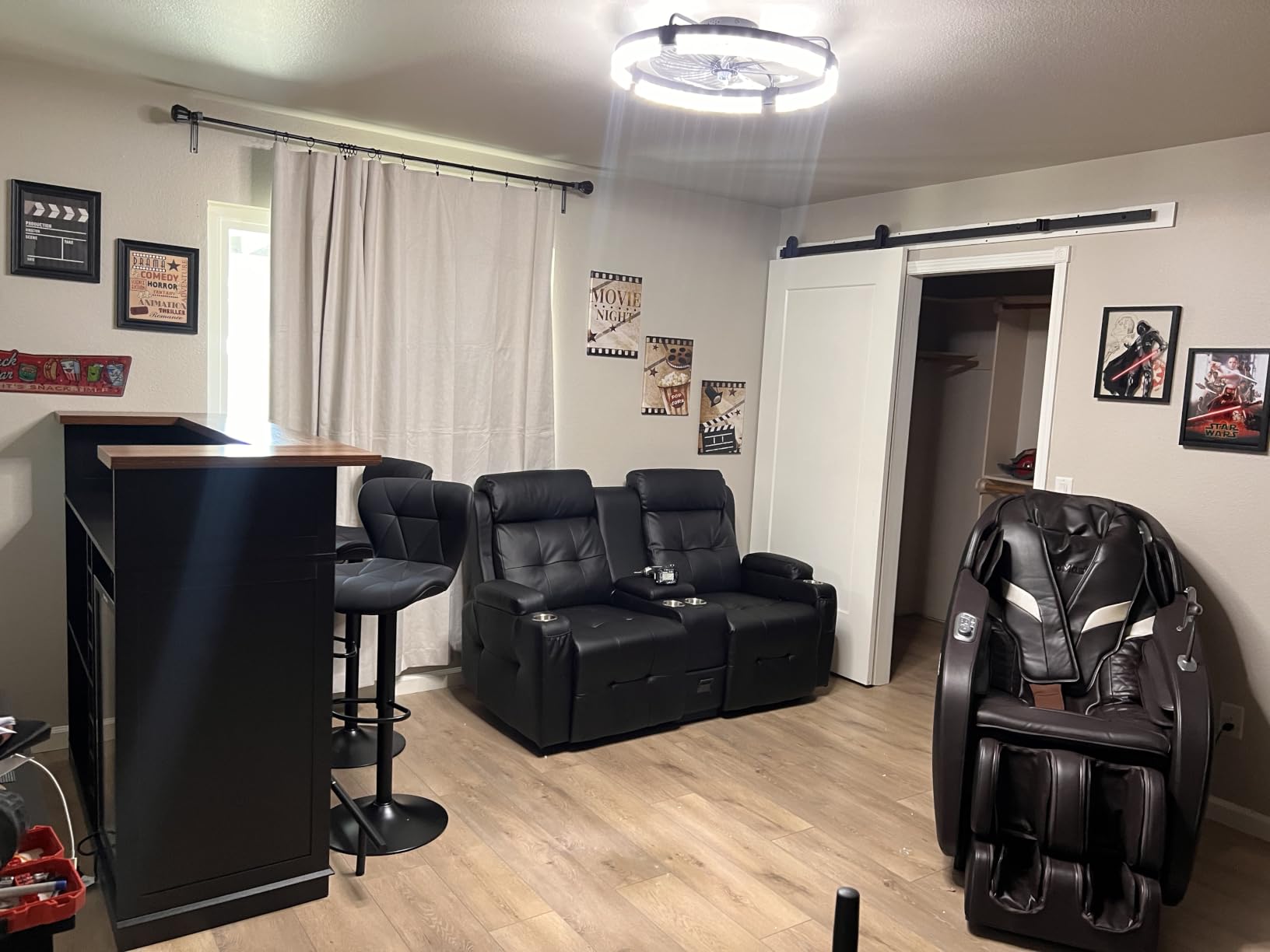 RV Loveseat Recliner Sofa, Home Theater Seating with Console & Massage customer photo 1
