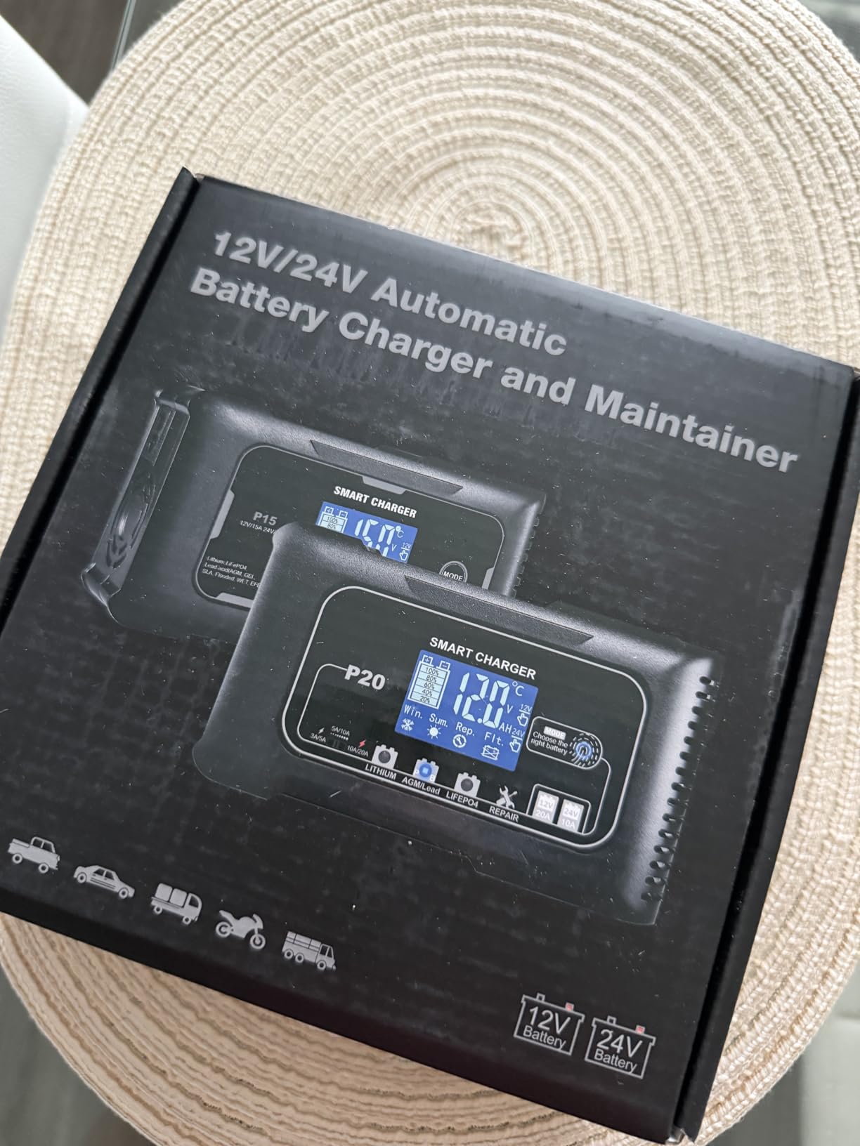 20A Car Battery Charger, 12/24V Smart Trickle Charger & Maintainer customer photo 1