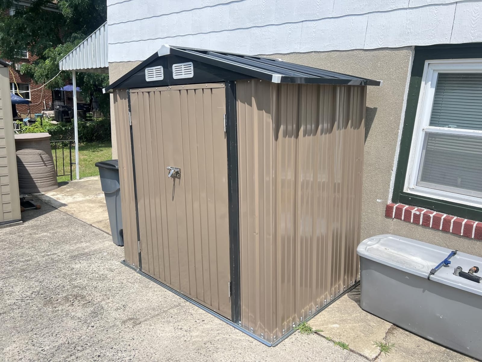 Aoxun 6x4 FT Outdoor Storage Shed, Brown customer photo 1