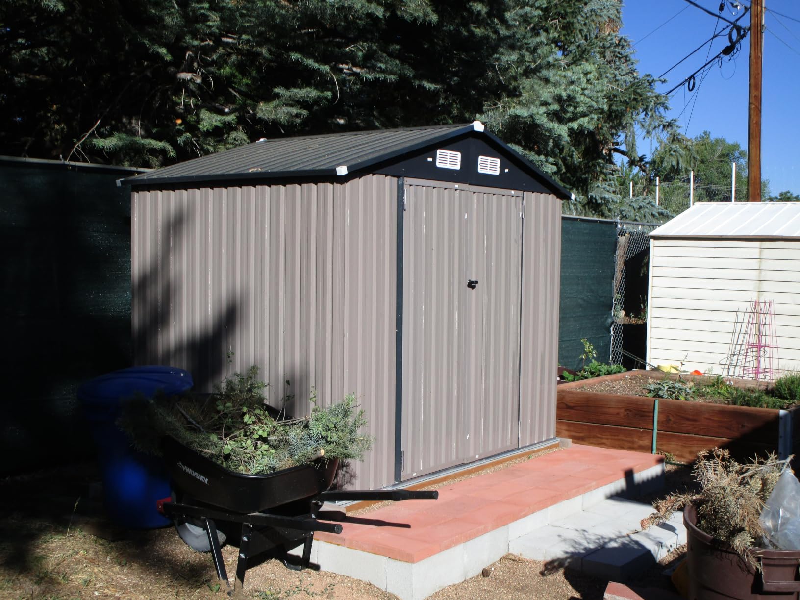 Aoxun 6x4 FT Outdoor Storage Shed, Brown customer photo 2