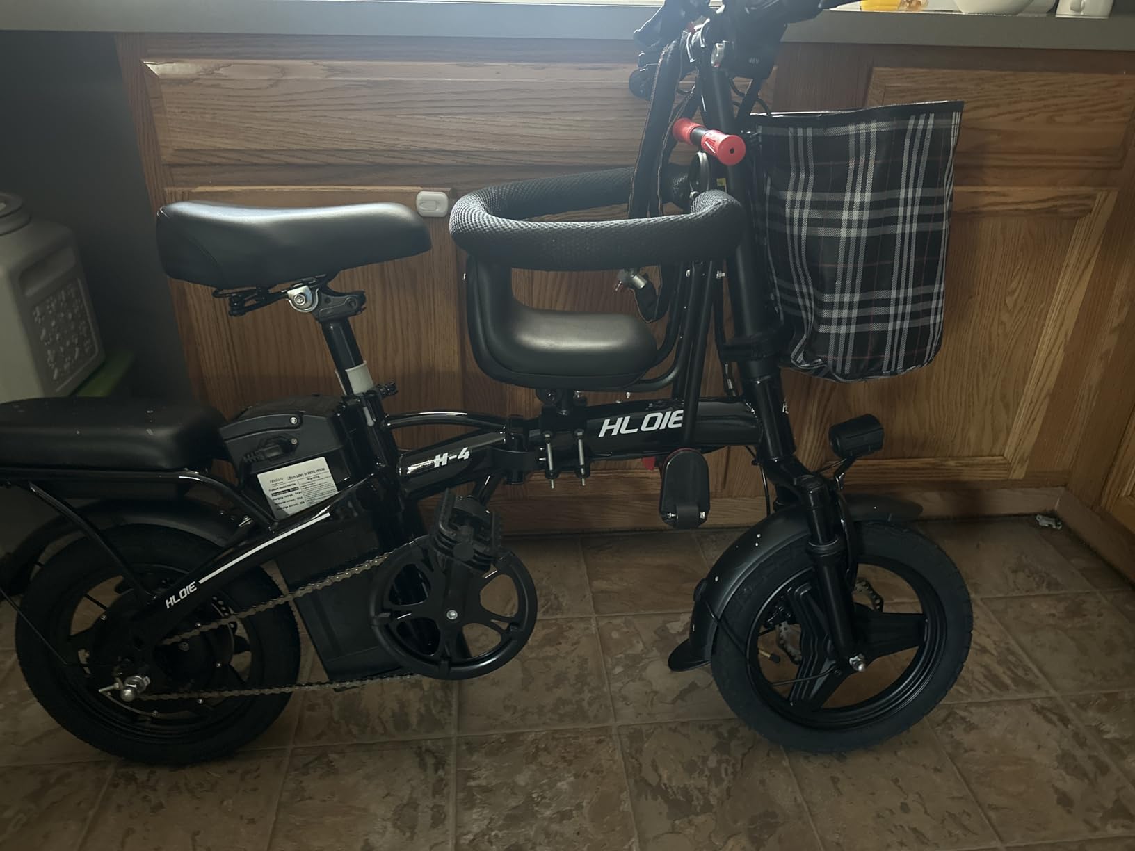 HLOIE Folding Electric Bike for Adults, Peak 750W Motor,20MPH Max Speed Foldable Electric Bicycles,14