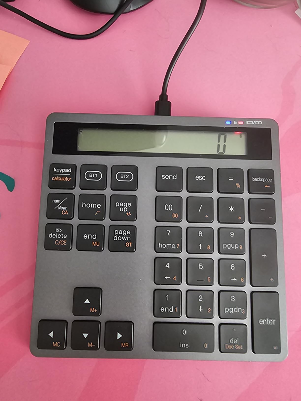 Number Pad for Laptop - Rechargeable Wireless Number Keypad 34 Keys with Dual Bluetooth, 2 in 1 Numeric Keypad Calculator with Display - Portable Slim Numpad for Windows, Mac, iMac, PC, Tablet customer photo 2