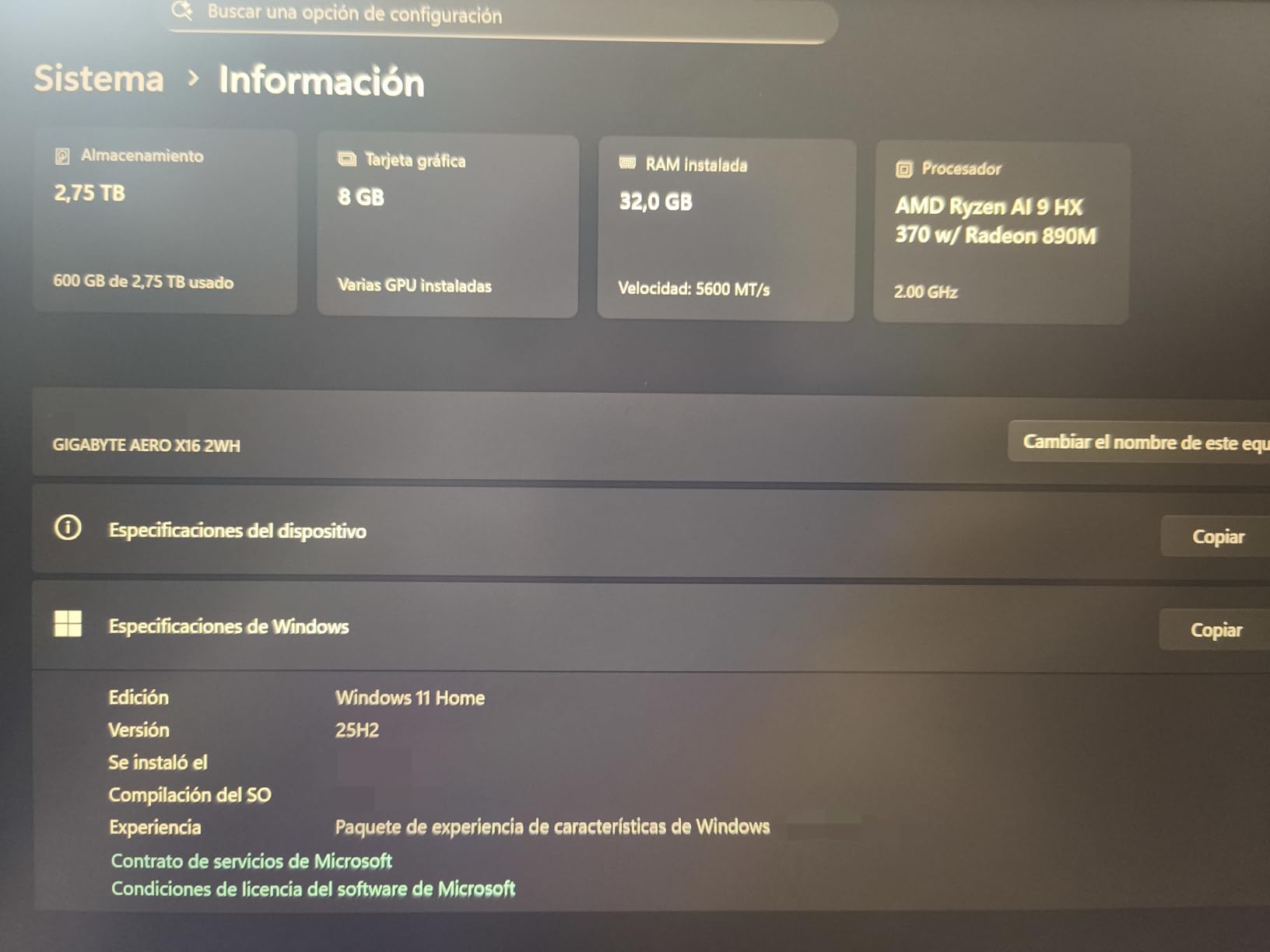 GIGABYTE AERO X16, Copilot+ PC - 165Hz 2560x1600 WQXGA - Manufactured by NVIDIA GeForce RTX 5070 - AMD Ryzen AI 9 HX 370-1TB SSD with 32GB DDR5 RAM - Windows 11 Home - Space Gray - 2WHA3USC64AH customer photo 1
