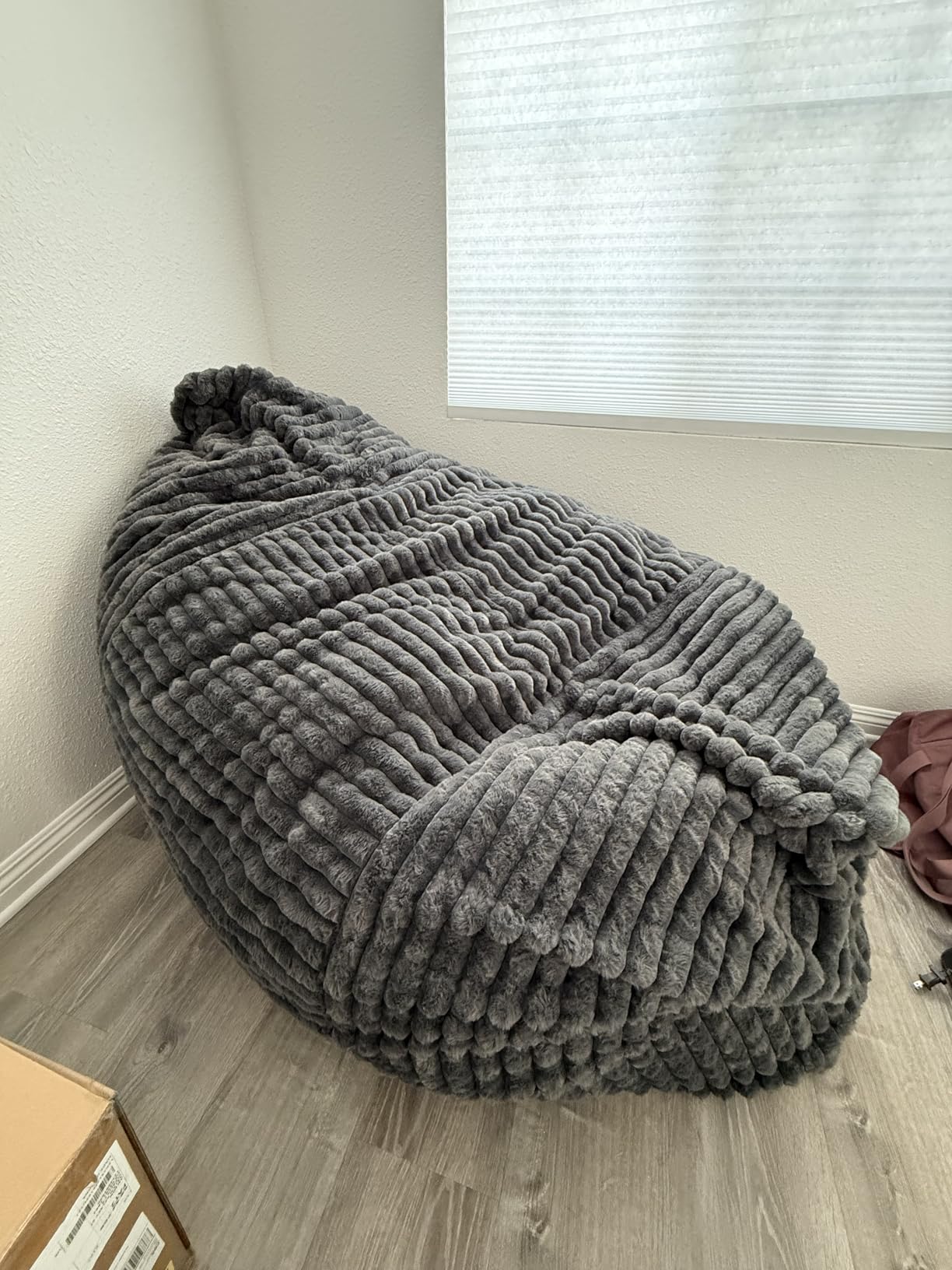 3-in-1 Giant Bean Bag Chair for Adults & Kids, Convertible Floor Sofa to Mattress, Memory Foam Beanbag Chair with Washable Cover, Multi Functional Lounge Couch for Bedroom, Living Room (Dark Grey) customer photo 1
