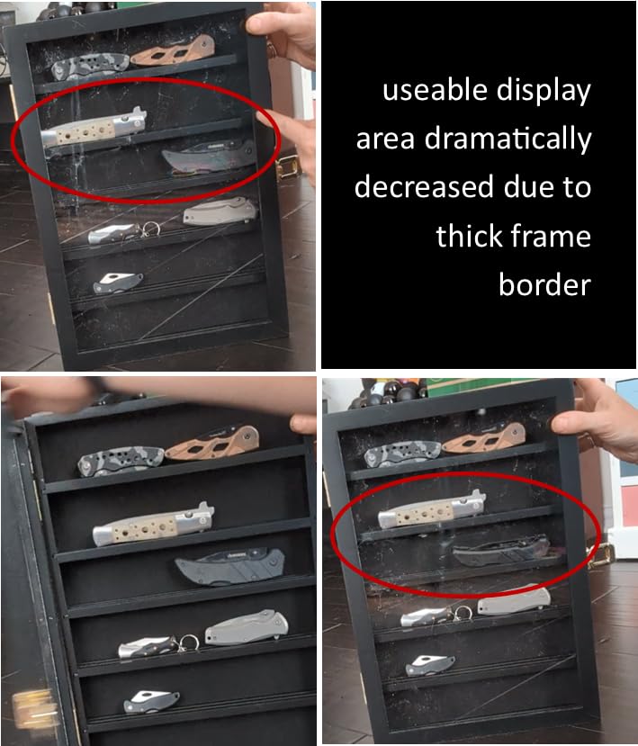 Knife Display Case for Collections, Pocket Knife Display Case with Acrylic Glass, Lockable Storage Cases with Removable Shelves, Wall-Mounted 6-Layer MDF Cabinet, Black customer photo 2