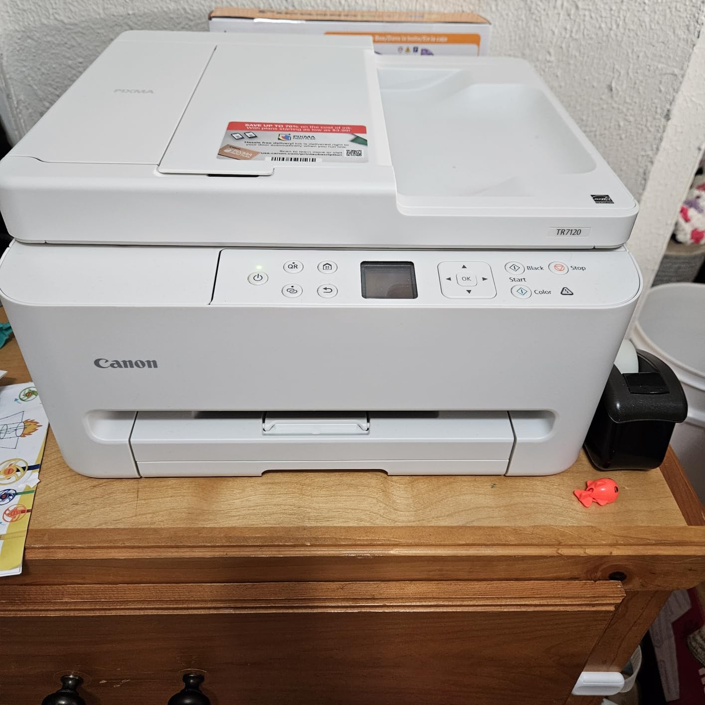 Canon PIXMA TR7120 Wireless Color Inkjet Printer, Duplex Printing, White – Home Printer with Copier/Scanner, Auto Document Feeder, Compact Design, Intuitive Control Panel customer photo 1