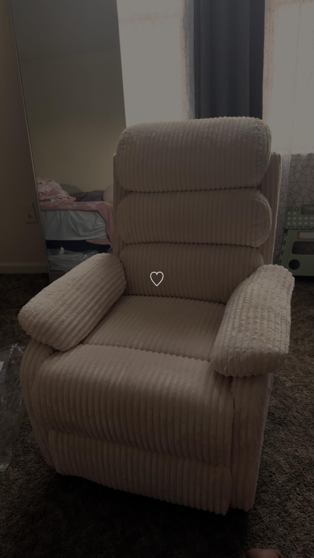 Adult 360° Rocking Recliner Chair,Nursery Rocker Reclining Chair with Side Pocket, a Comfy upholstered Single Sofa Armchair. Suitable for Living Room, Bedroom Nursing use, Velvet Fabric in Beige customer photo 1