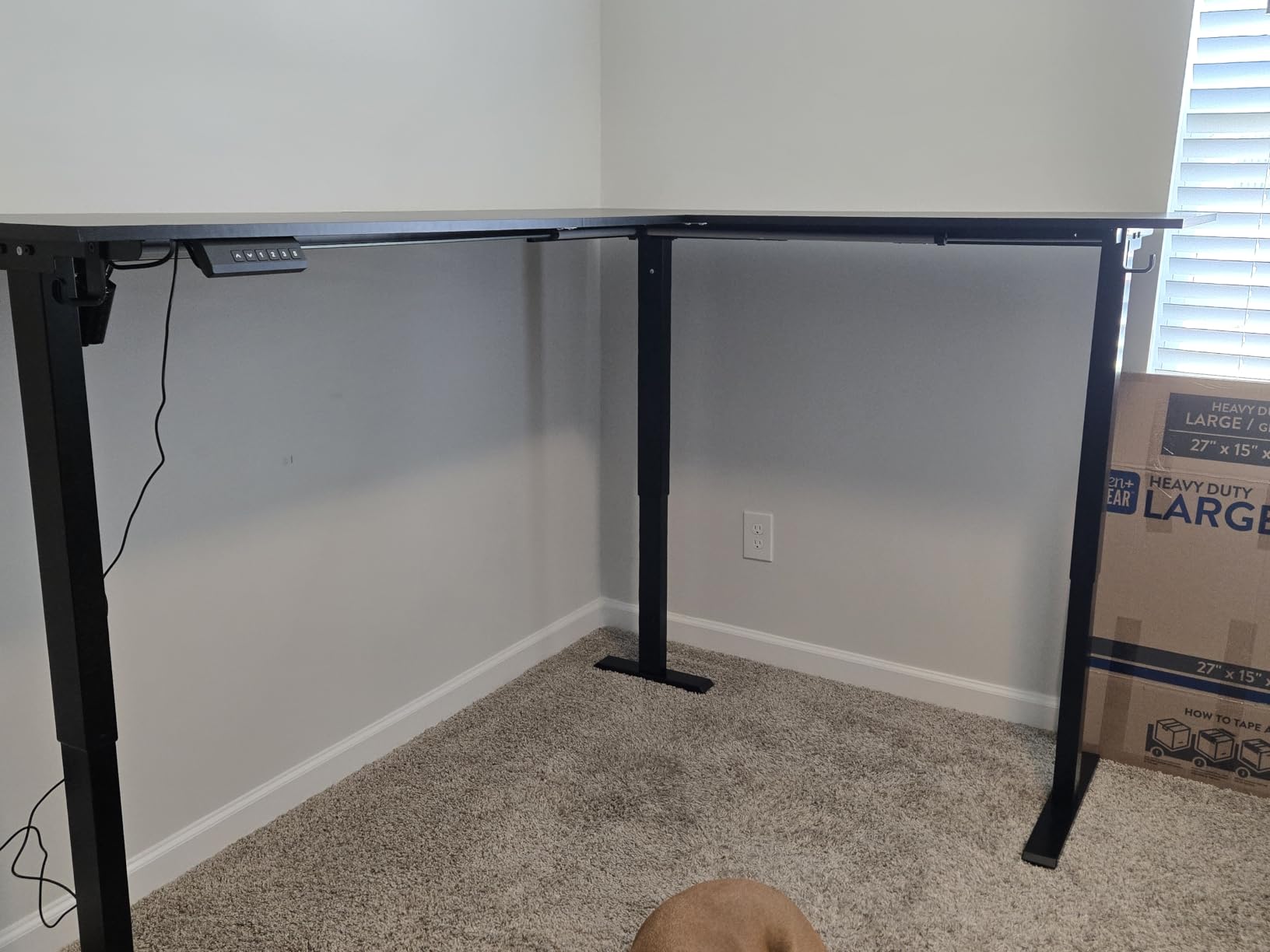 OffiGo 63 Inch Reversible L Shaped Electric Standing Desk, Black customer photo 1