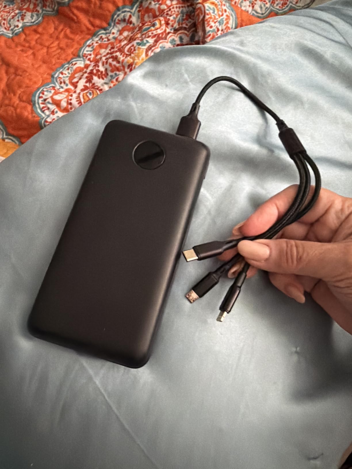 ZZI Portable Charger Power Bank 60000mAh, 22.5W PD Fast-Charge Battery Pack | Charge 5 Devices, 3-Ports & 3 in 1 Cable, 60% in 30min, 10 times for iPhone, Fit All Cell Phone/Tablets,Camping/Travel/Outage customer photo 2