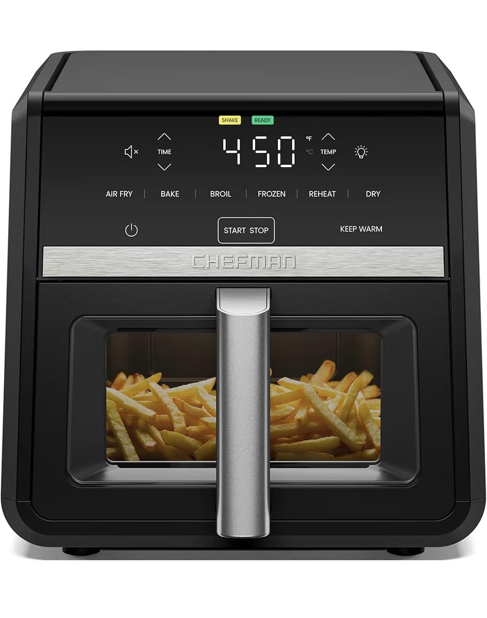 Chefman Air Fryer 9 Qt | TurboFry 7-in-1 High-Powered 450°F Cooking for Crispier and Even Results | XL Basket with Viewing Window | Air Fry, Bake, Broil, Reheat, Dehydrate, Defrost, Keep Warm customer photo 1
