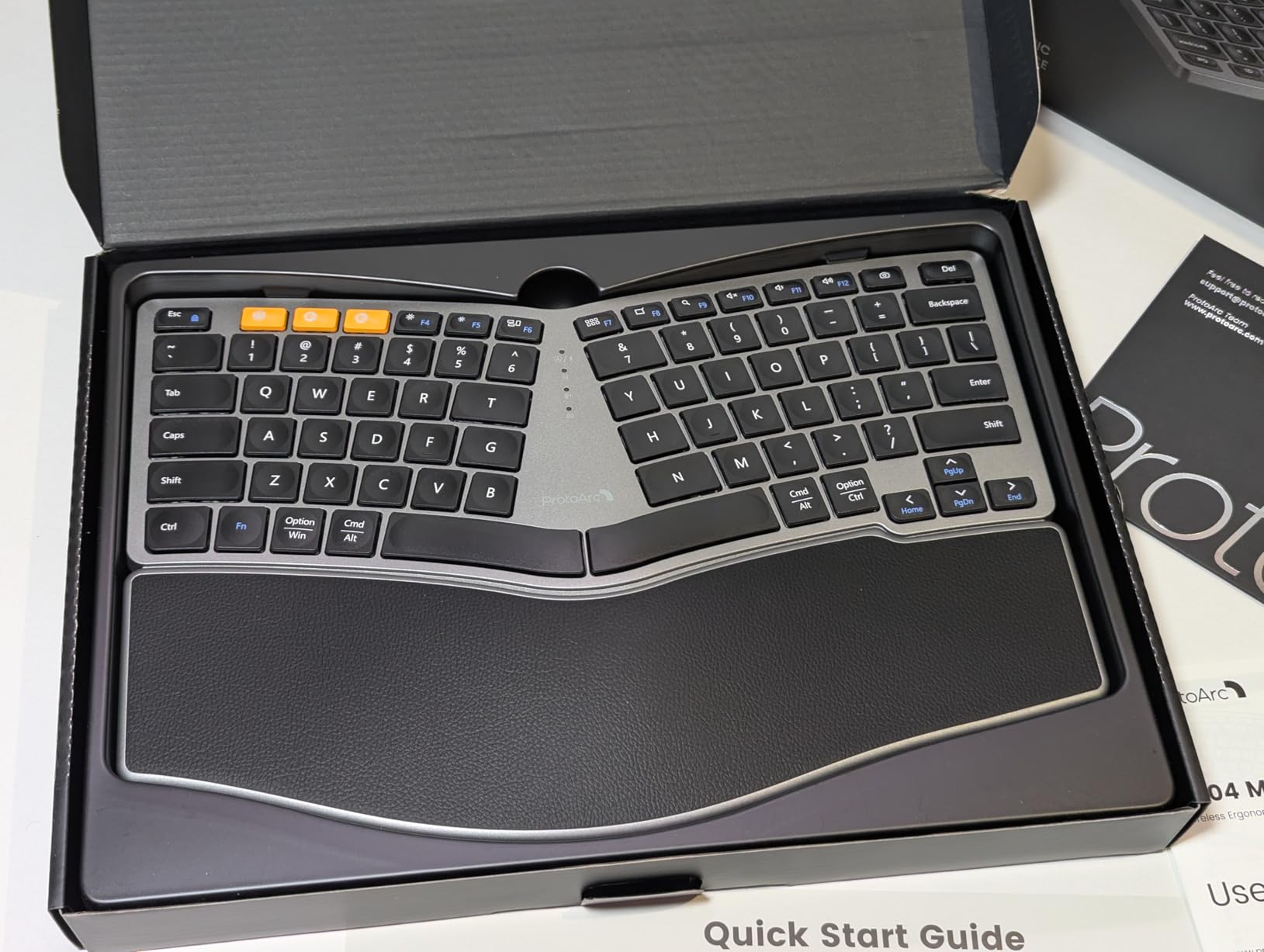 ProtoArc EK04 Mini Compact Wireless Ergonomic Keyboard - Space Gray customer photo 2